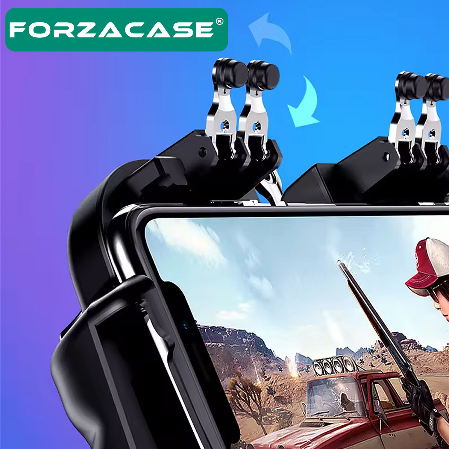 Forzacase 4.7’’-6.5’’ Telefonlar ile uyumlu Fansız Telefon Oyun Kolu PubG Tetik Düğmesi - FC516