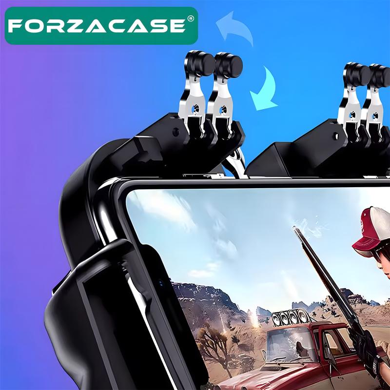 Forzacase iPhone X -XR -XS -XS Max ile uyumlu Fansız Telefon Oyun Kolu PubG Tetik Düğmesi - FC516