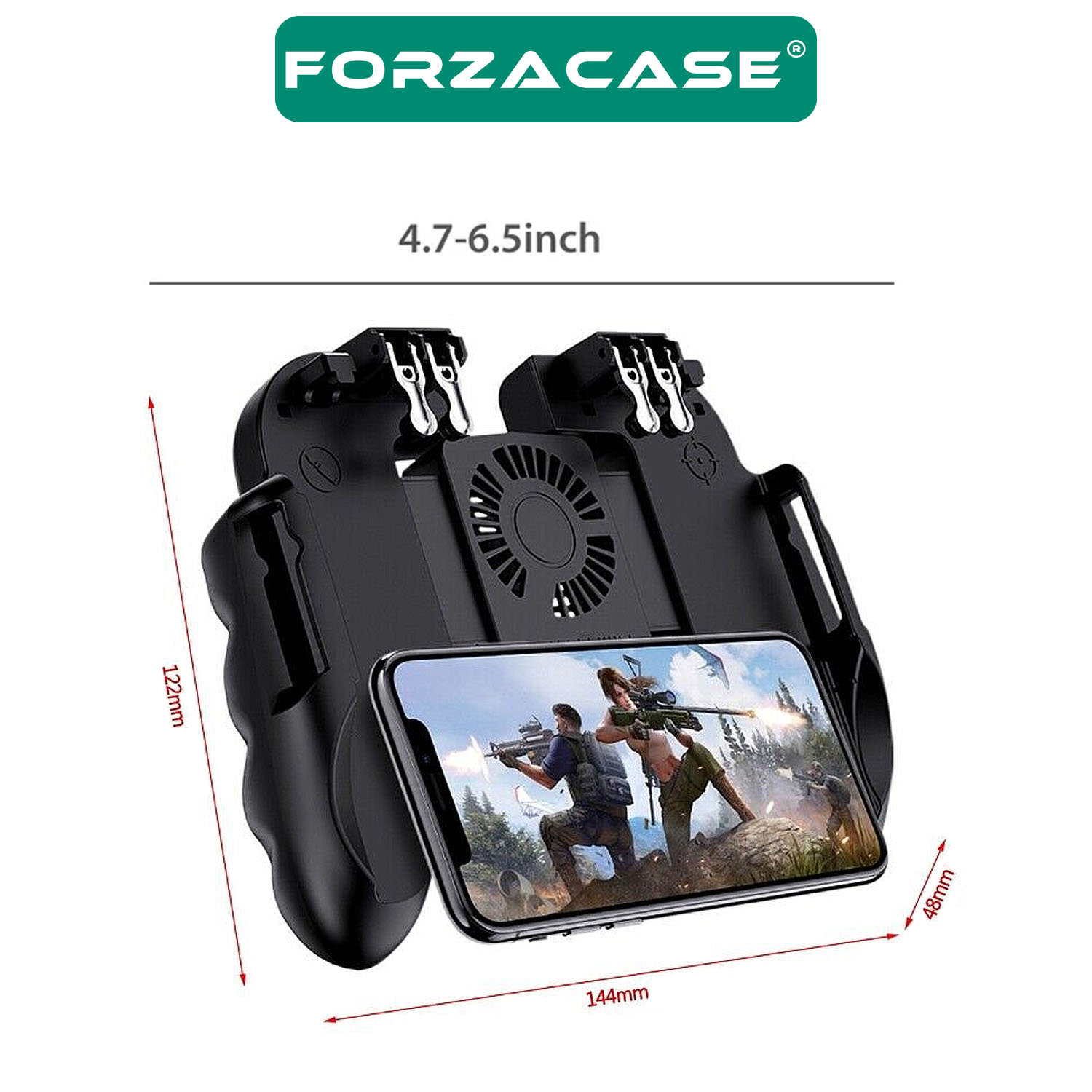 Forzacase 4.7’’-6.5’’ Telefonlar ile uyumlu Fansız Telefon Oyun Kolu PubG Tetik Düğmesi - FC516