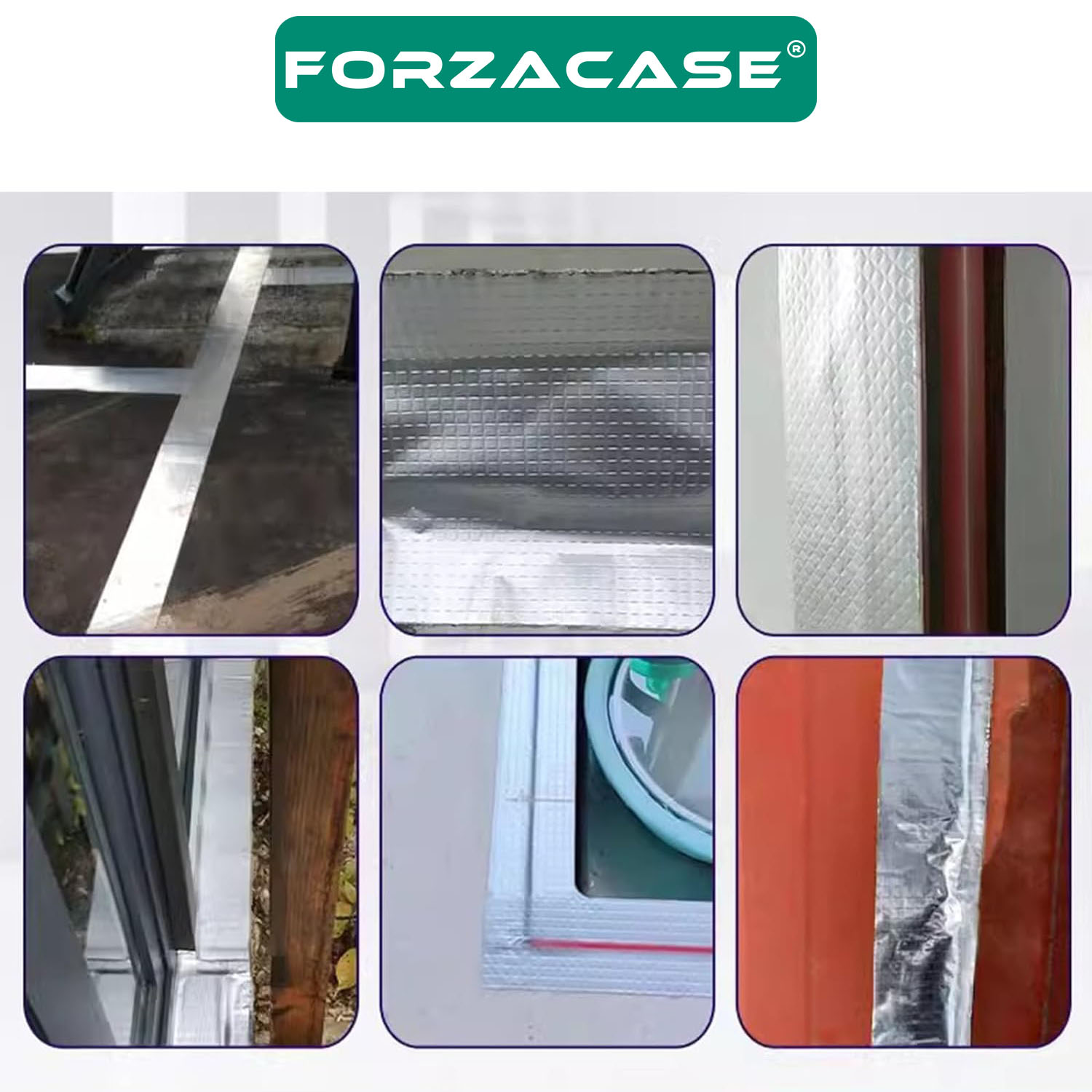 Forzacase 5 Metre x 10cm Çamur Bant Alüminyum İzolasyon Tamir Çatlak Bantı - FC523