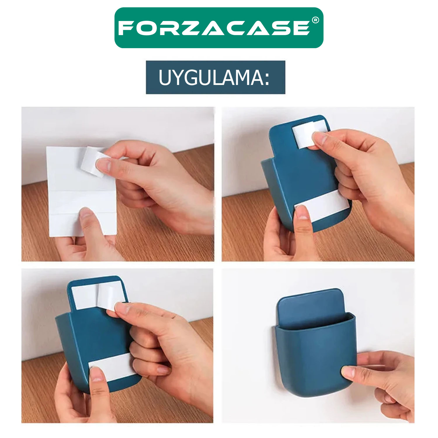Forzacase Çok Amaçlı Duvara Monte Telefon Şarj İstasyonu Masa Düzenleyici Organizer - FC526