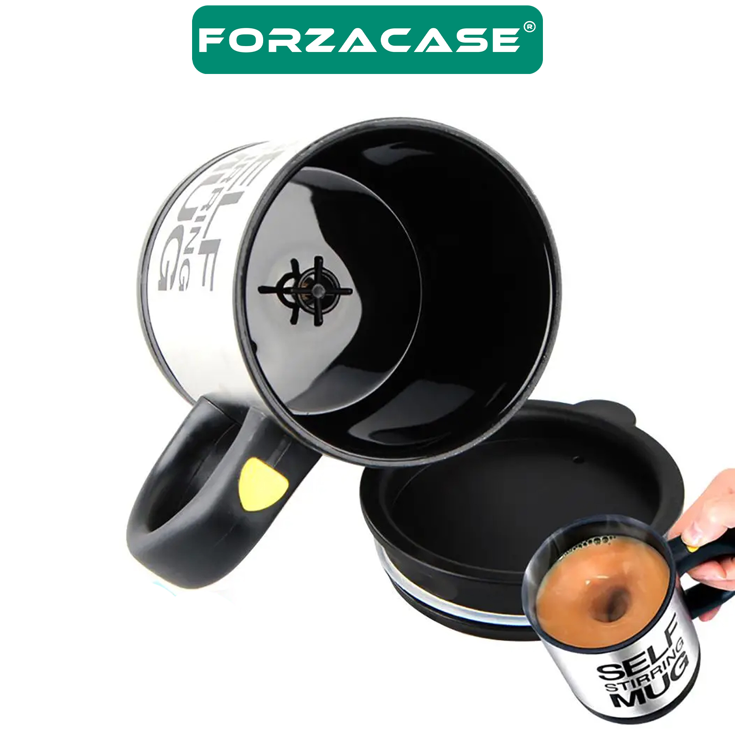 Forzacase Paslanmaz Çelik 400 ml Sıcak Soğuk Tutan Otomatik Karıştırıcılı Bardak Termos - FC531