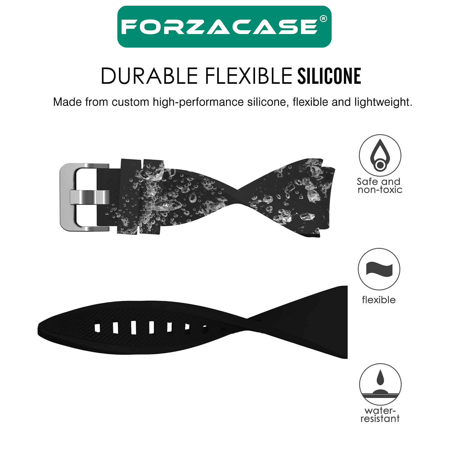 Forzacase Samsung Galaxy Gear S3 / Classic / Frontier için Tokalı Silikon Kordon Kayış - FC536