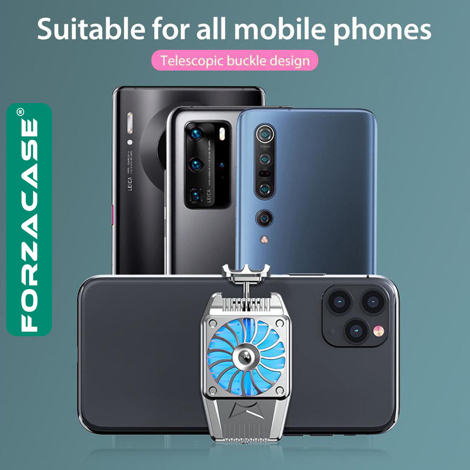Forzacase 5000 RPM Kablosuz Cep Telefonu Isı Önleyici Soğutucu Fan Cooler - FC537