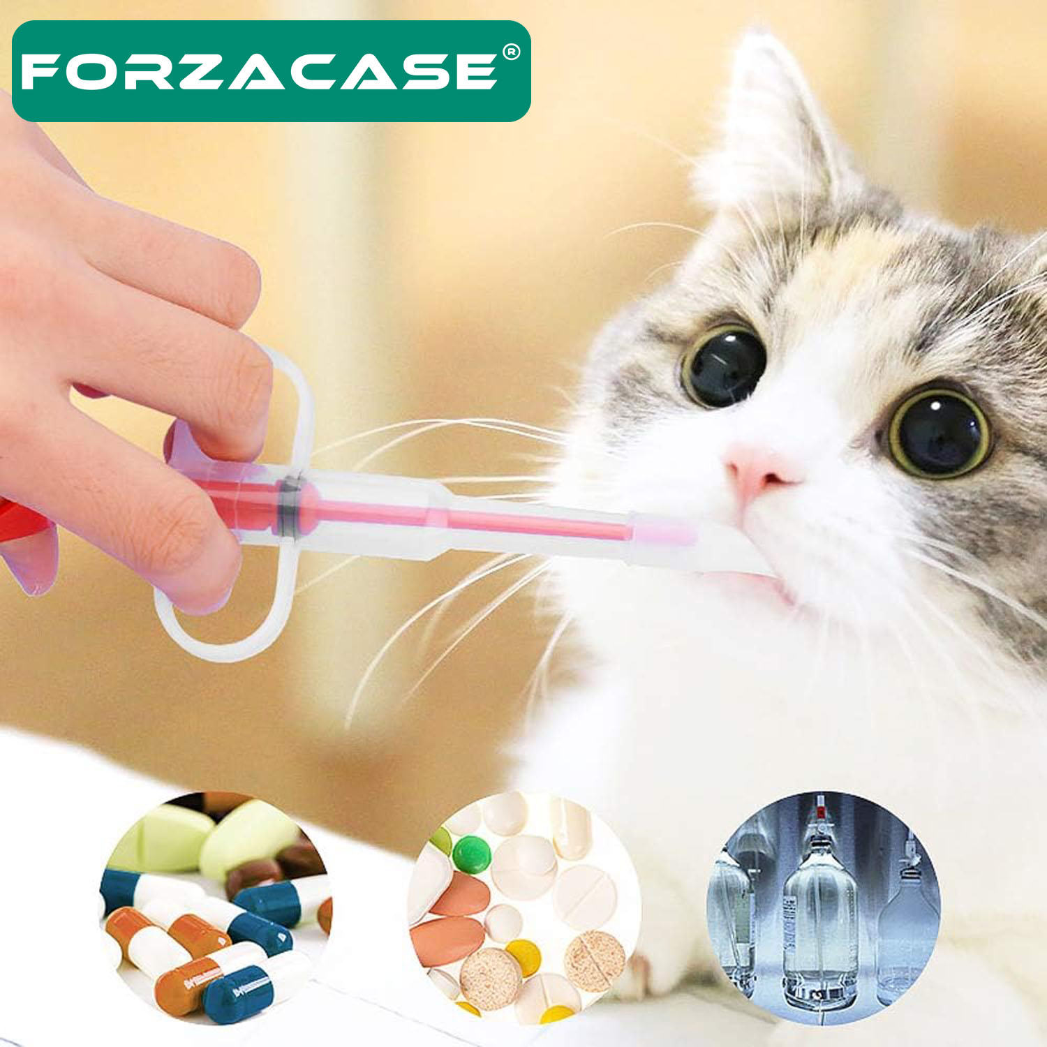 Forzacase Kedi ve Köpekler için Hap Yutturma Enjektörü - FC538