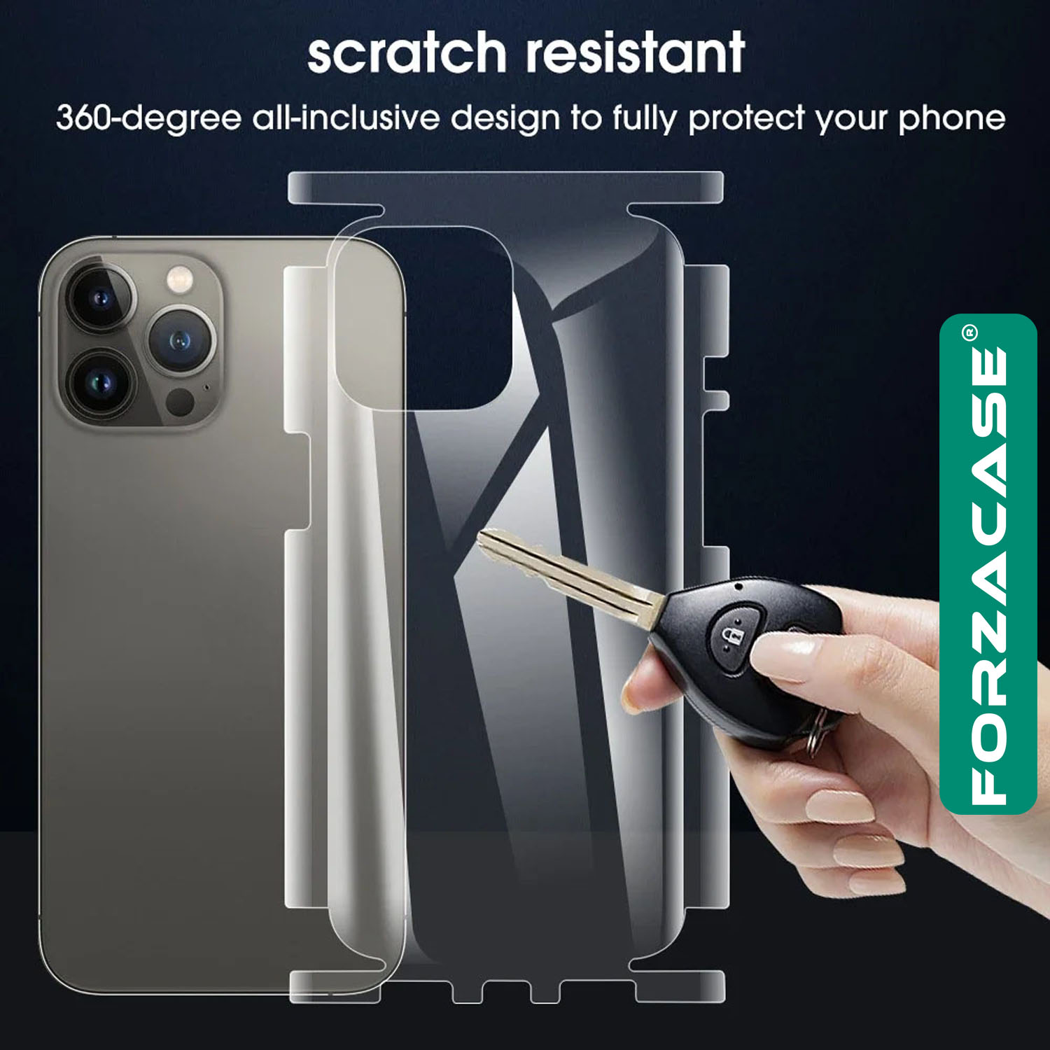 Forzacase iPhone 15 Pro ile uyumlu Hydrogel Esnek Yan ve Arka Kapak Koruma Filmi - FC539