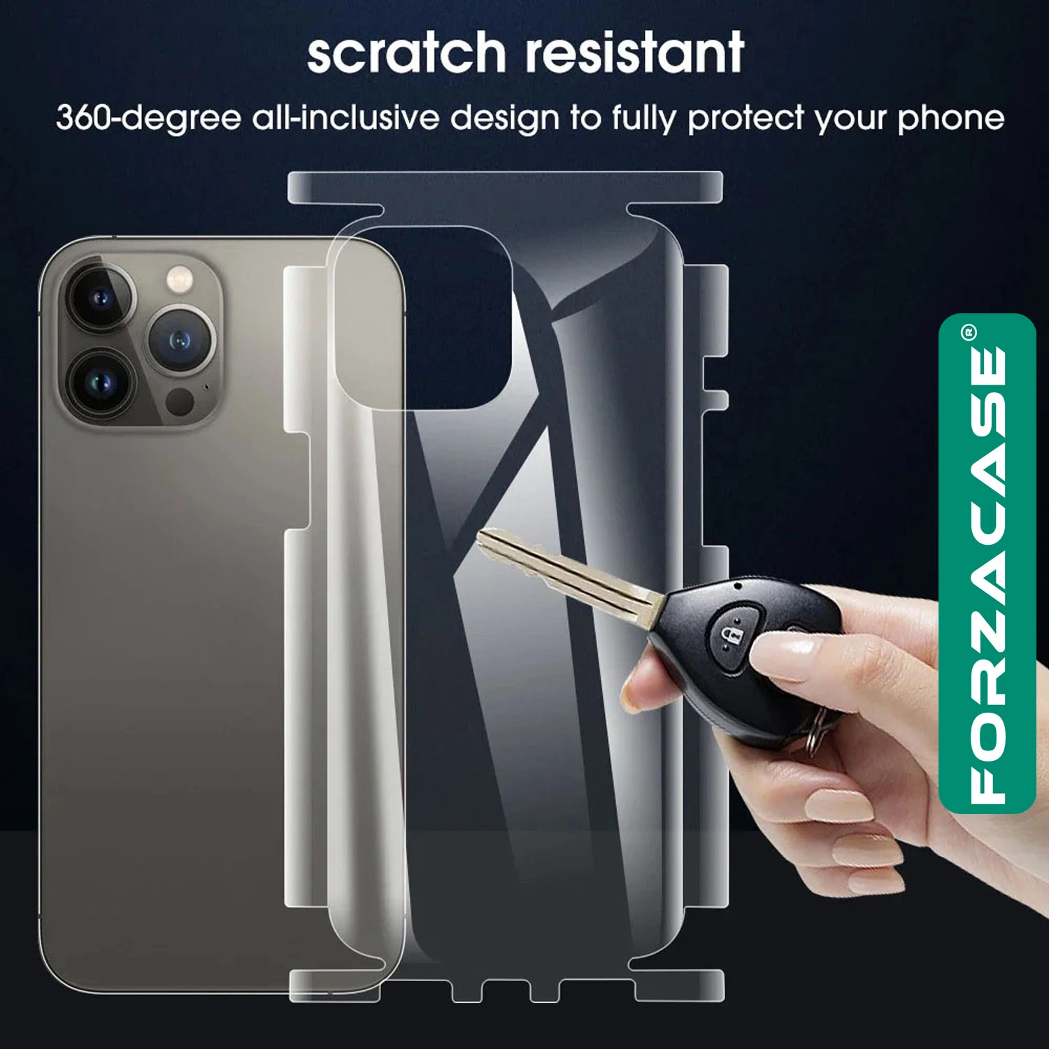 Forzacase iPhone 17 Pro ile uyumlu Hydrogel Esnek Yan ve Arka Kapak Koruma Filmi - FC539
