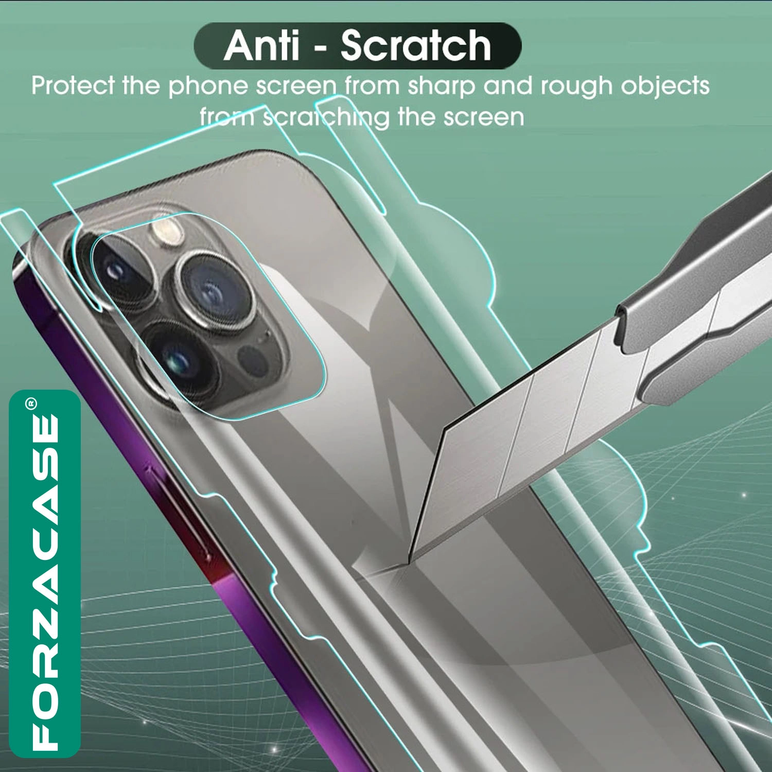 Forzacase iPhone 17 ile uyumlu Hydrogel Esnek Yan ve Arka Kapak Koruma Filmi - FC539