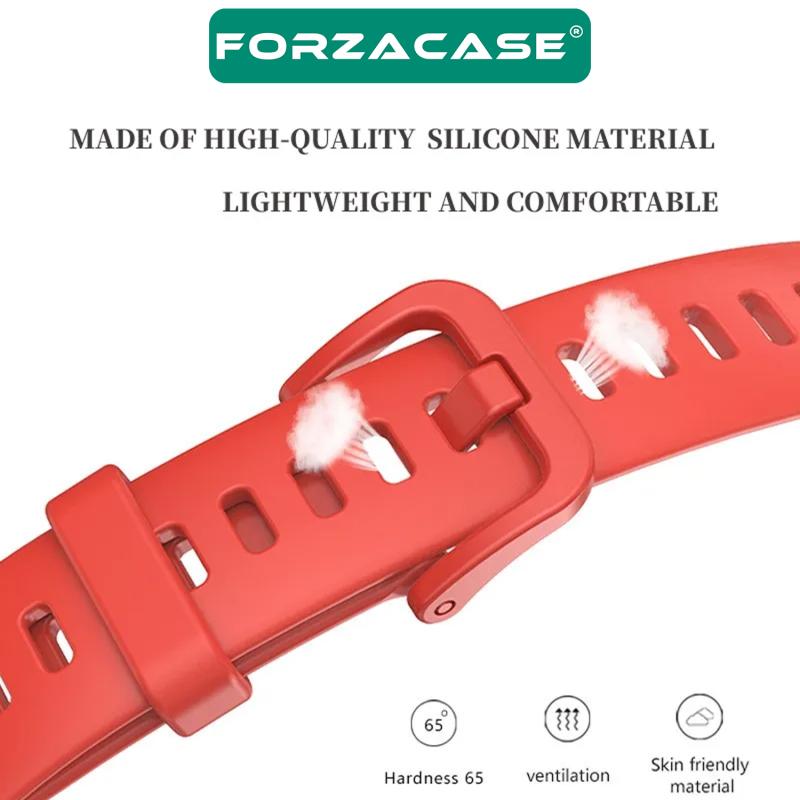 Forzacase Huawei Band 8 ile uyumlu Silikon Kordon Kayış + Ekran Koruma Filmi - FC541