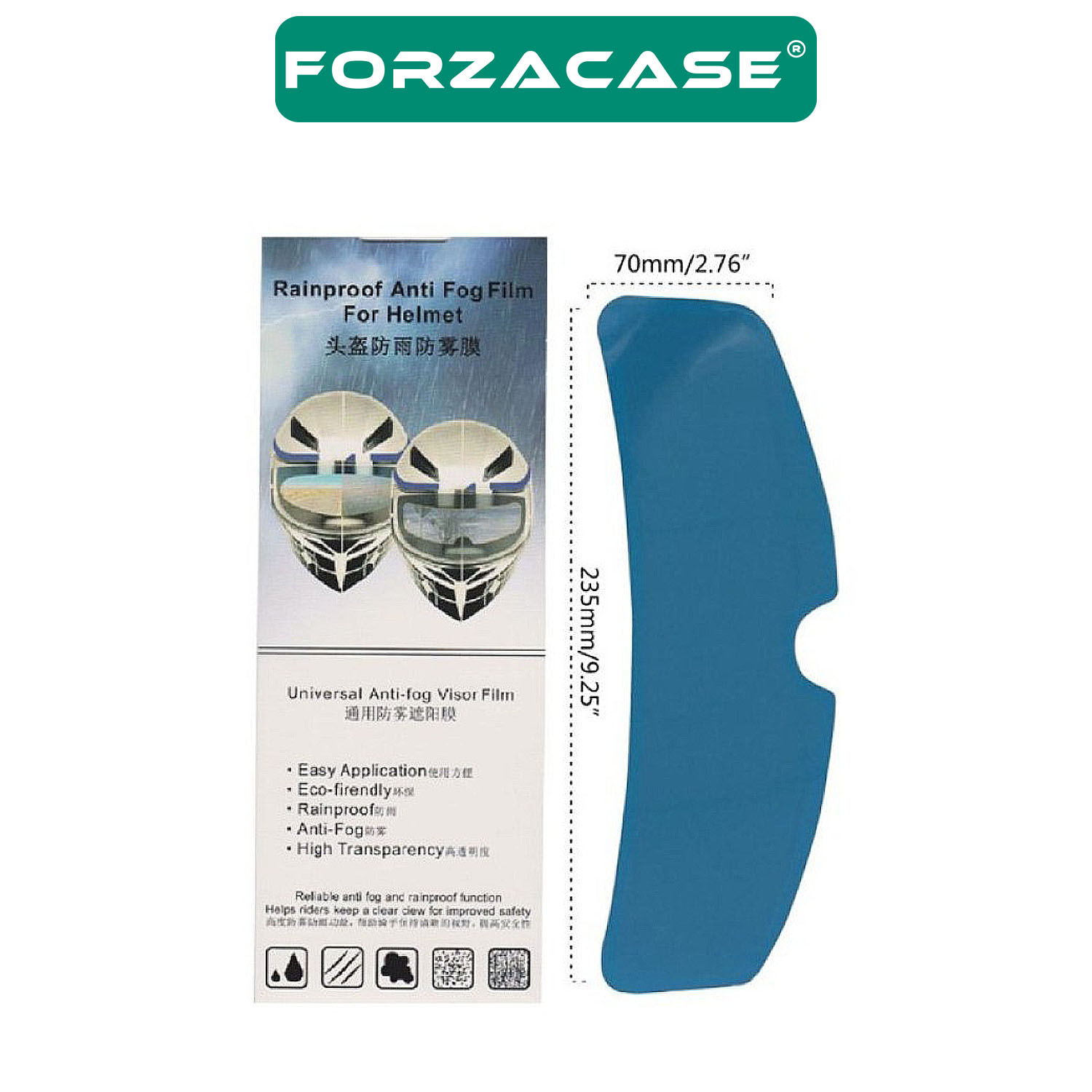 Forzacase Universal Motosiklet Kaskı için Yağmur Kaydırıcı Buhar Önleyici - FC548