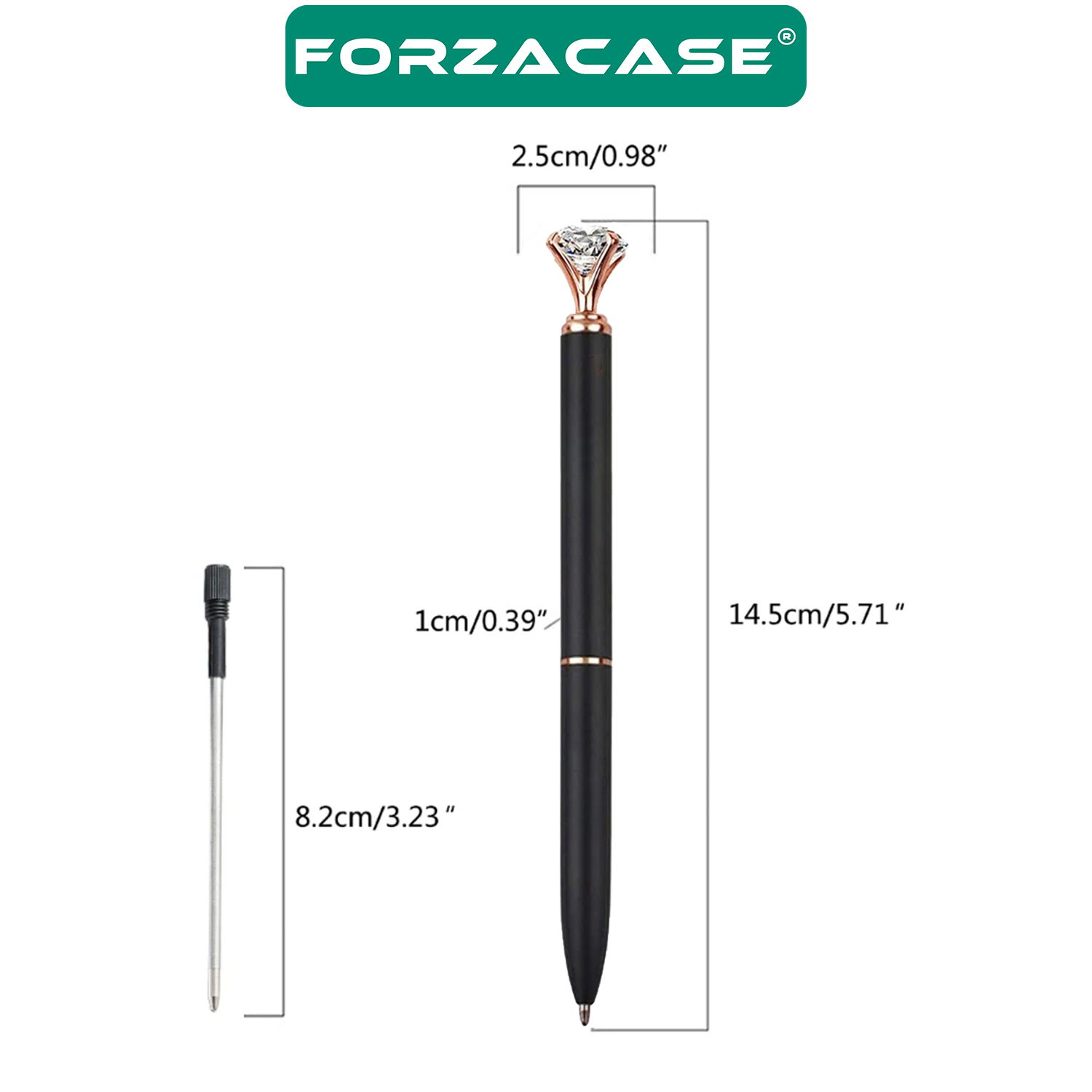 Forzacase Termoderi Kapaklı Kanguru Defter + İkili Elmas Taşlı Metal Tükenmez Kalem- FC557