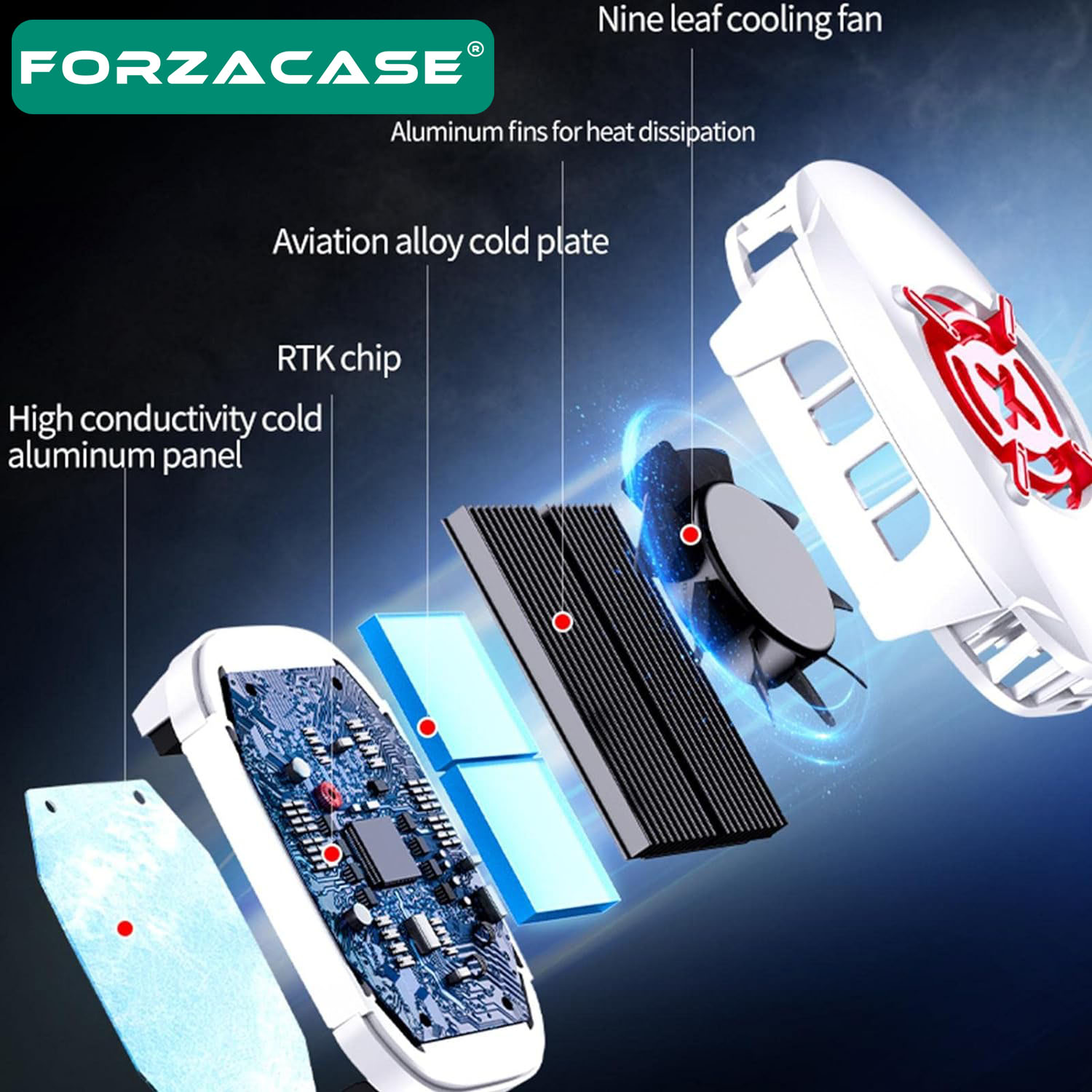 Forzacase 5000 RPM Kablolu Cep Telefonu Isı Önleyici Soğutucu Fan Cooler - FC558