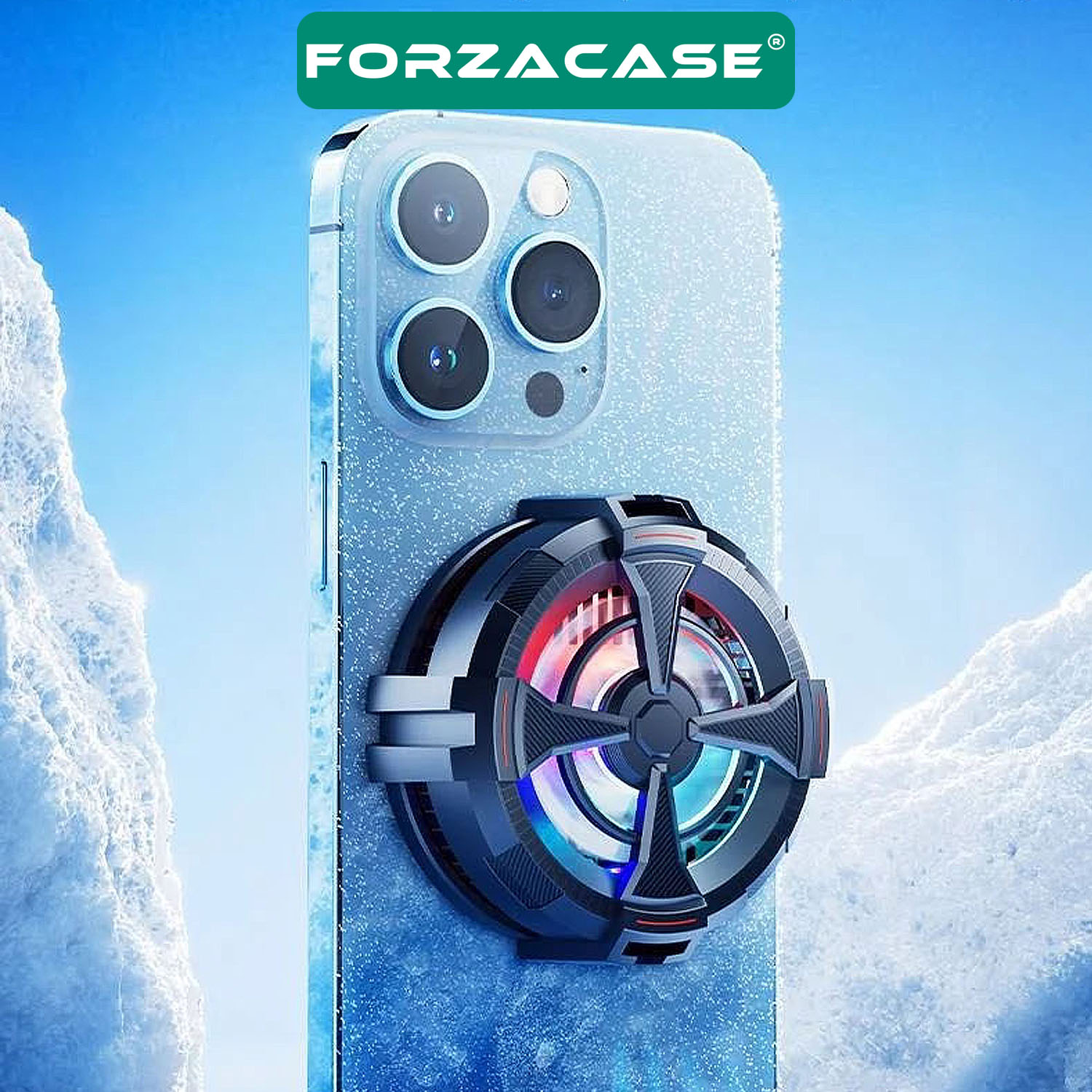 Forzacase Asus ROG Phone 8 uyumlu 5500 RPM Kablolu RGB Işıklı Manyetik Soğutucu Fan - FC560