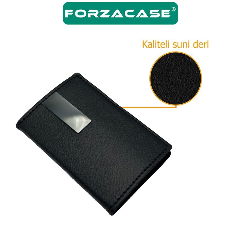 Forzacase 5 Kart Kapasiteli Günlük Mıknatıs Kapaklı Deri Cüzdan Kartlık -  FC564