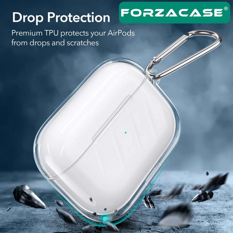 Forzacase Airpods Pro 3 uyumlu Şeffaf Anahtar Askılıklı Bluetooth Kulaklık Kılıfı - FC1124