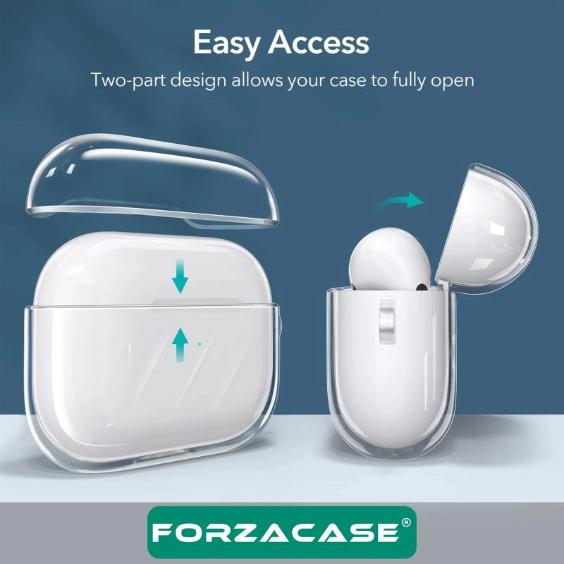 Forzacase Airpods Pro 3 uyumlu Şeffaf Anahtar Askılıklı Bluetooth Kulaklık Kılıfı - FC1124