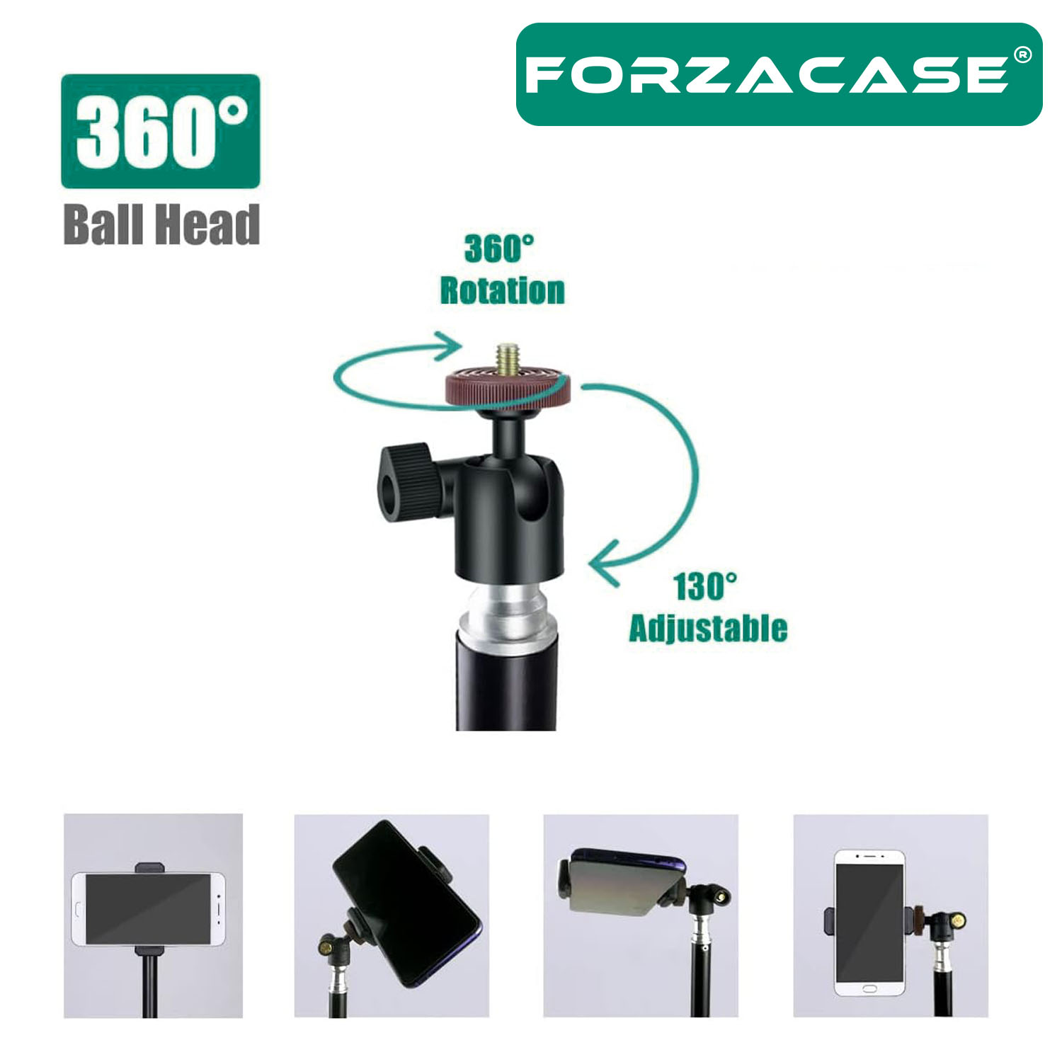 Forzacase iPhone 11 12 13 14 15 Tüm Seriler ile uyumlu Bluetooth Kumandalı Alüminyum Tripod 200 cm FC576
