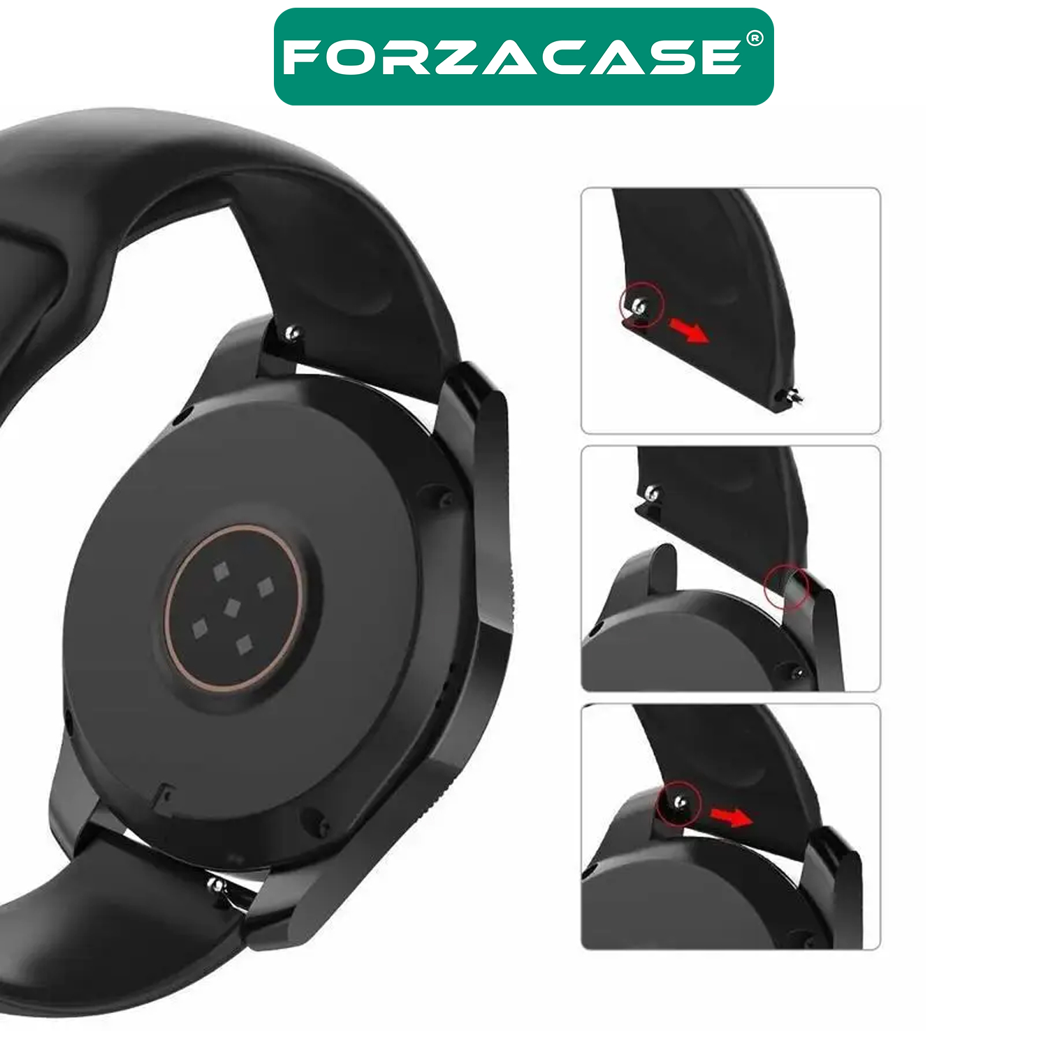 Forzacase Huawei Watch GT5 Pro 42mm ile uyumlu Silikon Kordon Kayış - FC579