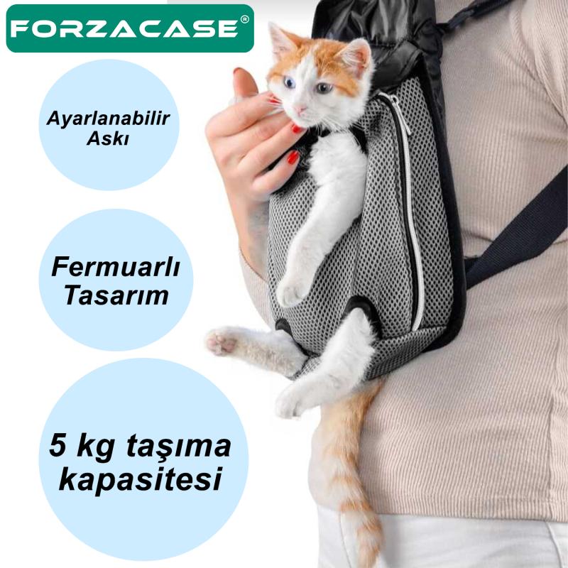 Forzacase 5 Kg Kapasiteli Air Fileli Kedi Ve Köpek Ana Kucağı Taşıma Çantası  - FC582