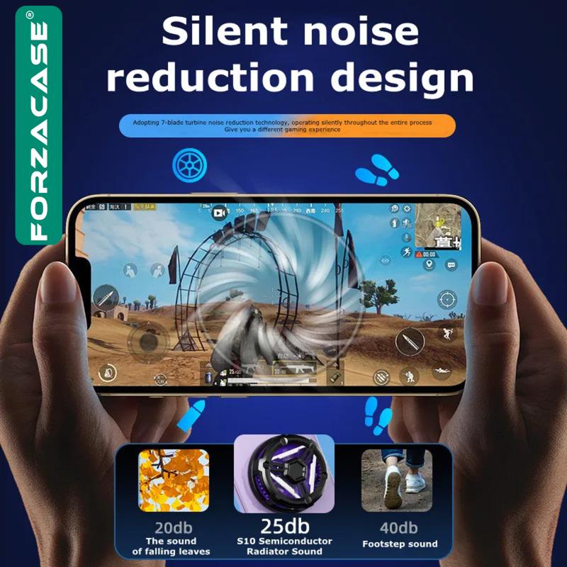 Forzacase 5000 RPM Şarjlı RGB Işıklı Manyetik Tablet ve Telefon Soğutucu Isı Önleyici Fan - FC587