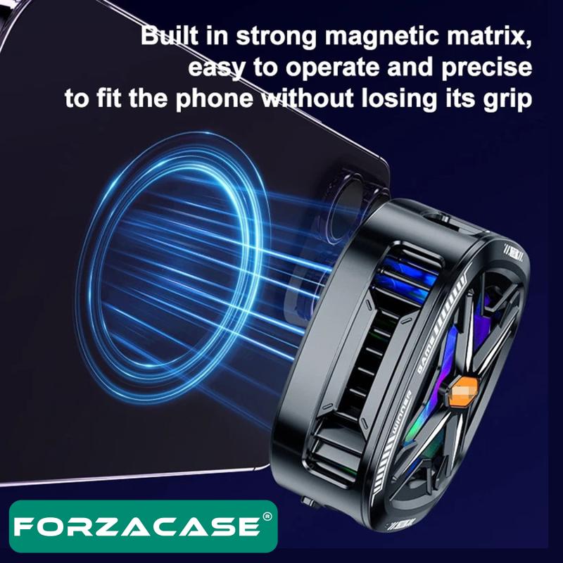 Forzacase 5000 RPM Kablolu Dijital Göstergeli Işıklı Cep Telefonu Soğutucu Isı Önleyici Fan - FC591