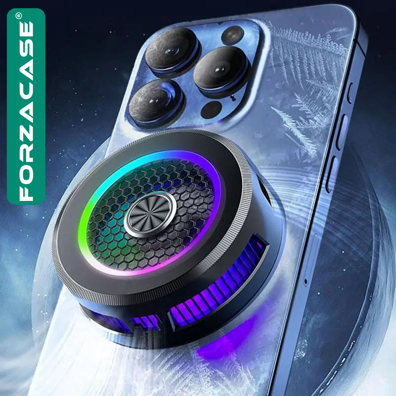 Forzacase 5500 RPM Kablolu RGB Işıklı Manyetik Tablet ve Telefon Soğutucu Isı Önleyici Fan - FC598