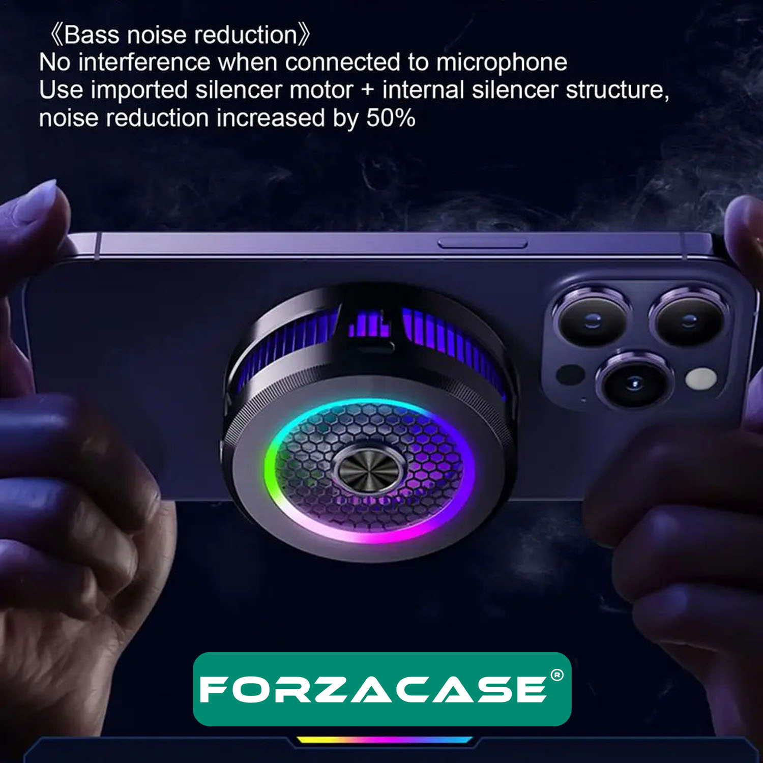 Forzacase 5500 RPM Kablolu RGB Işıklı Manyetik Tablet ve Telefon Soğutucu Isı Önleyici Fan - FC598