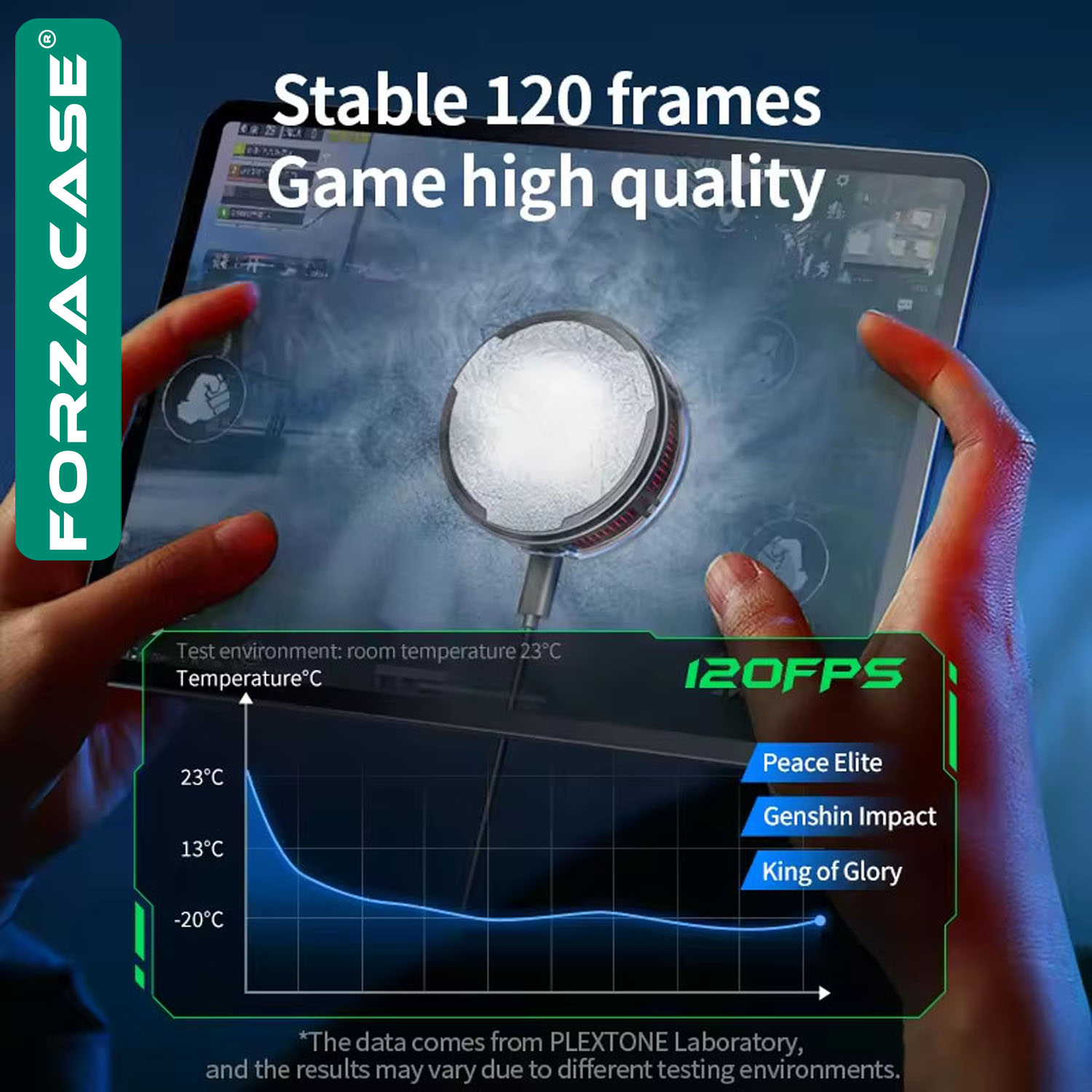 Forzacase 5500 RPM Kablolu RGB Işıklı Manyetik Tablet ve Telefon Soğutucu Isı Önleyici Fan - FC598