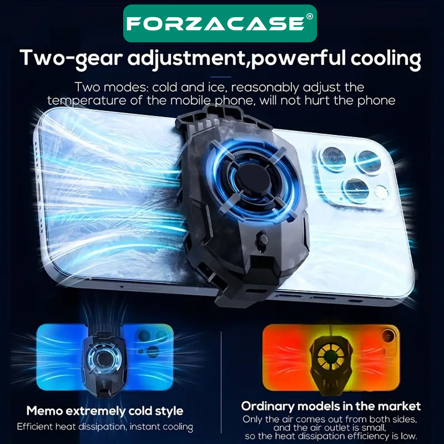 Forzacase 5000 RPM Kablolu Işıklı Cep Telefonu Soğutucu Isı Önleyici Fan - FC599
