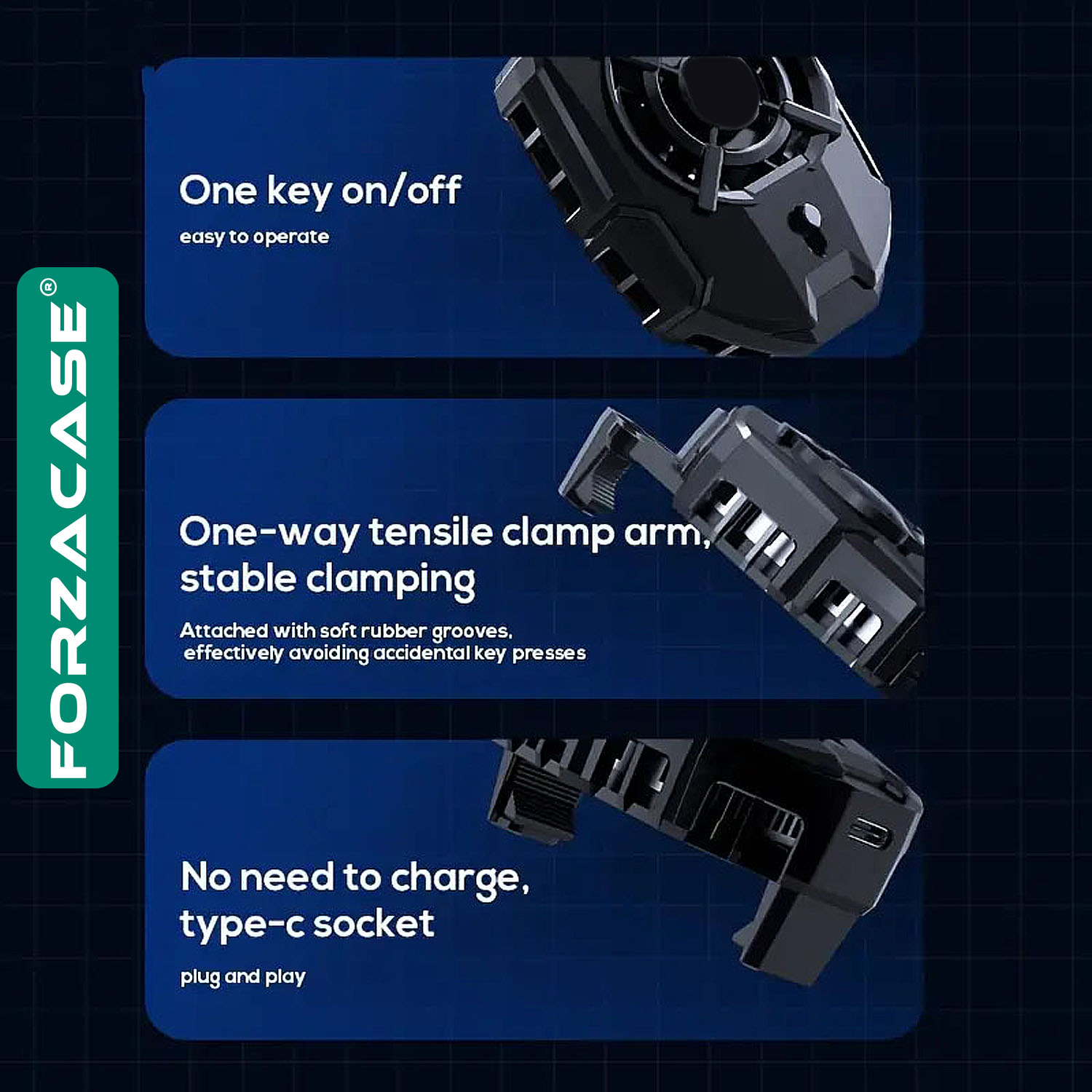 Forzacase 5000 RPM Kablolu Işıklı Cep Telefonu Soğutucu Isı Önleyici Fan - FC599