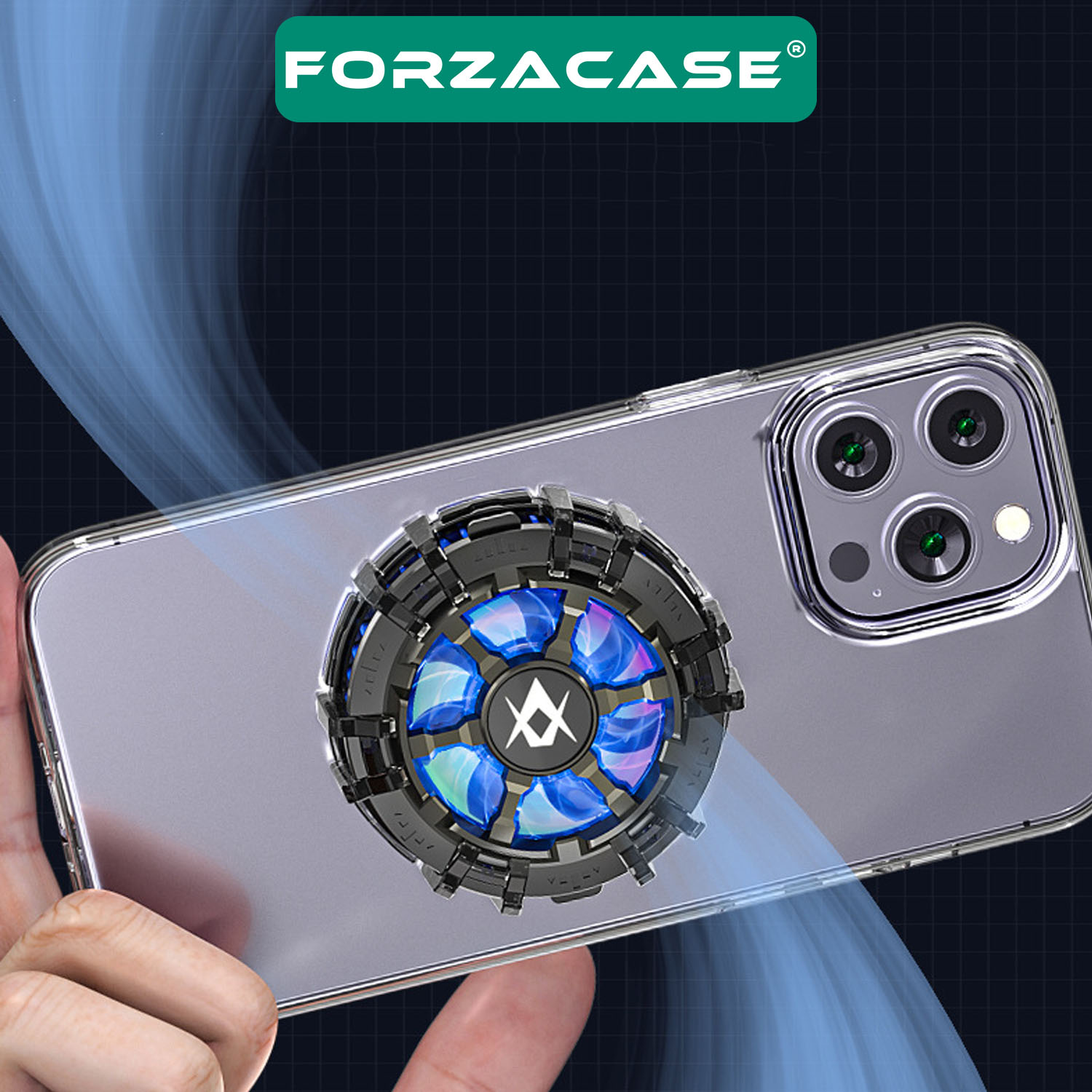 Forzacase 5000 RPM Kablolu Işıklı Manyetik Tablet ve Telefon Soğutucu Isı Önleyici Fan - FC600