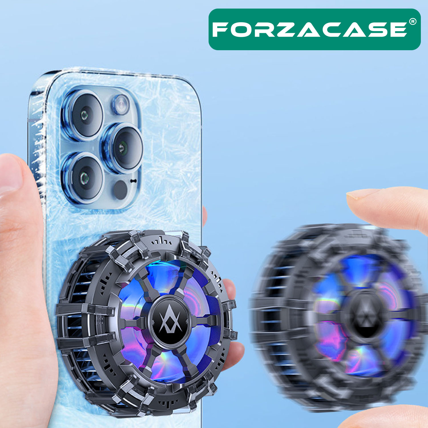 Forzacase 5000 RPM Kablolu Işıklı Manyetik Tablet ve Telefon Soğutucu Isı Önleyici Fan - FC600