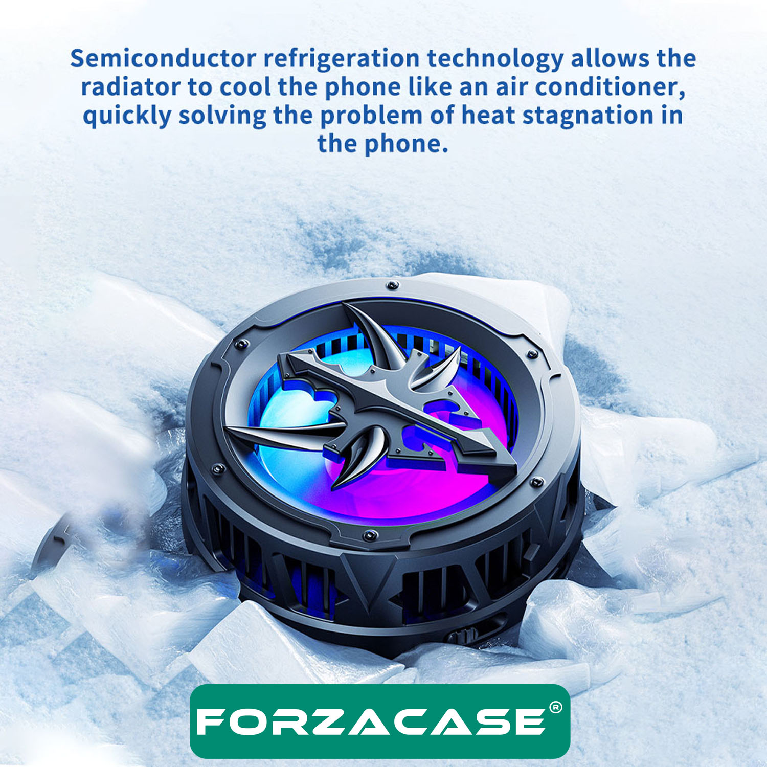 Forzacase 5000 RPM Kablolu RGB Işıklı Manyetik Tablet ve Telefon Soğutucu Isı Önleyici Fan - FC601