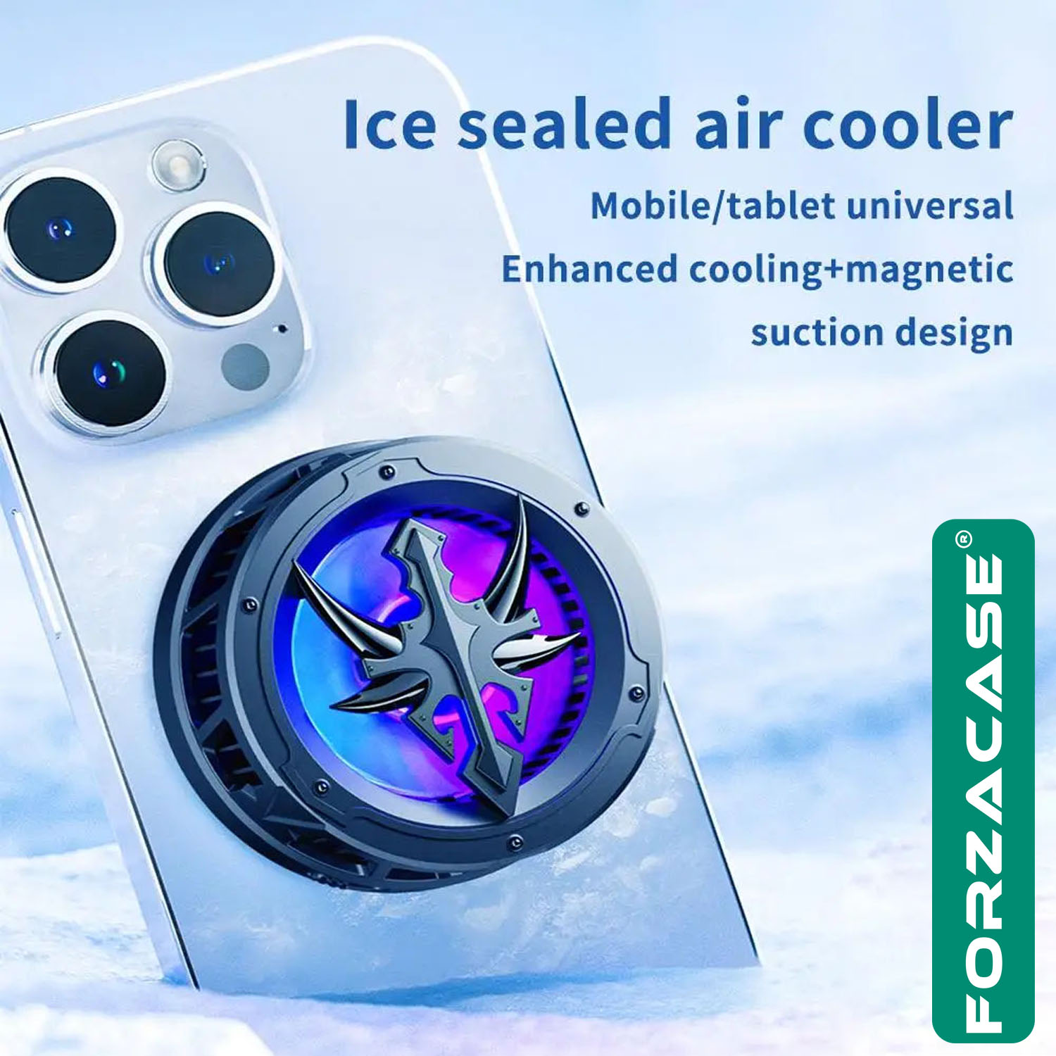 Forzacase 5000 RPM Kablolu RGB Işıklı Manyetik Tablet ve Telefon Soğutucu Isı Önleyici Fan - FC601