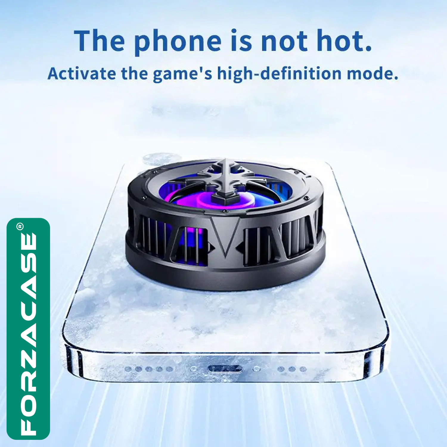 Forzacase 5000 RPM Kablolu RGB Işıklı Manyetik Tablet ve Telefon Soğutucu Isı Önleyici Fan - FC601