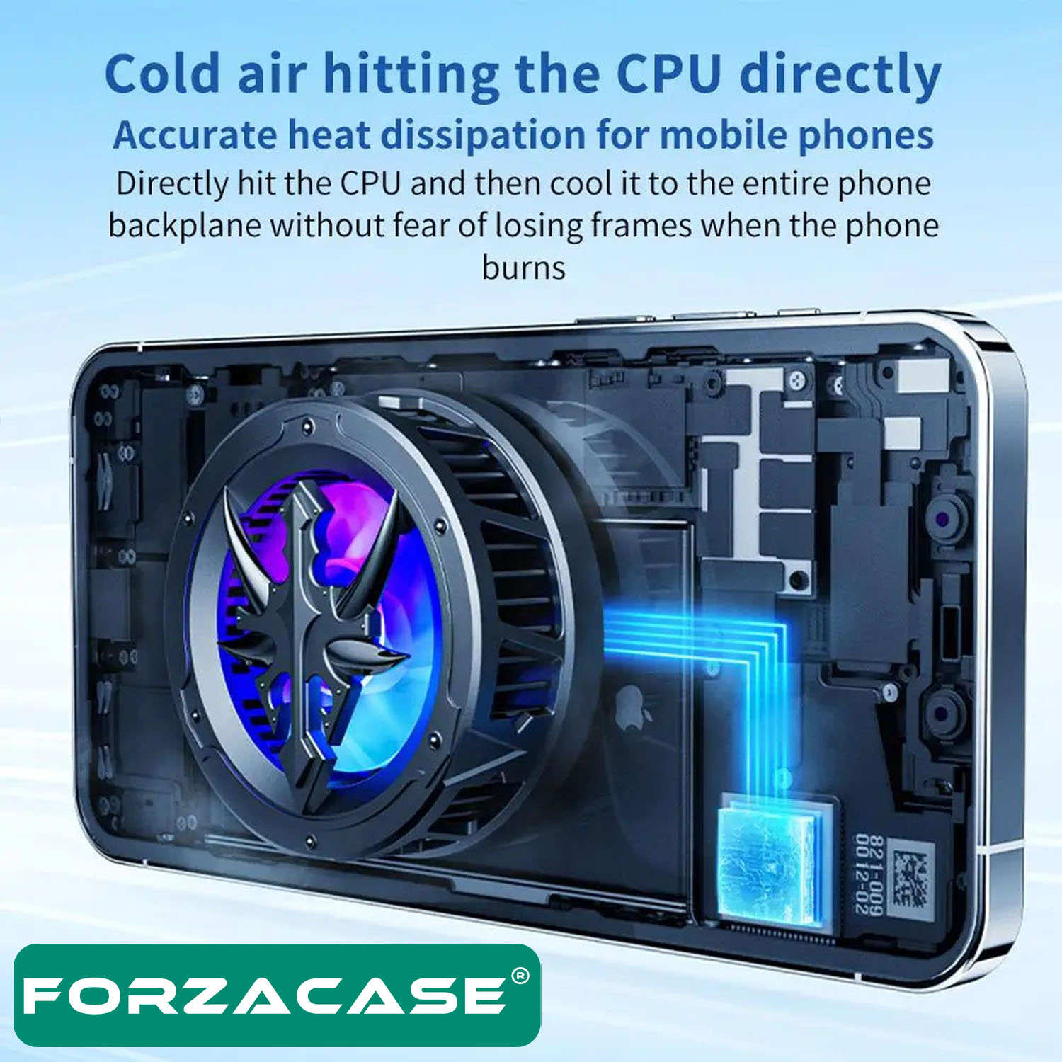 Forzacase 5000 RPM Kablolu RGB Işıklı Manyetik Tablet ve Telefon Soğutucu Isı Önleyici Fan - FC601
