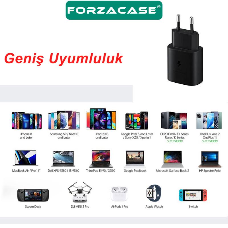 Forzacase Hızlı Şarj Destekli 45W USB-C Güç Adaptörü Apple iOS Android uyumlu PD Adaptör - FC611