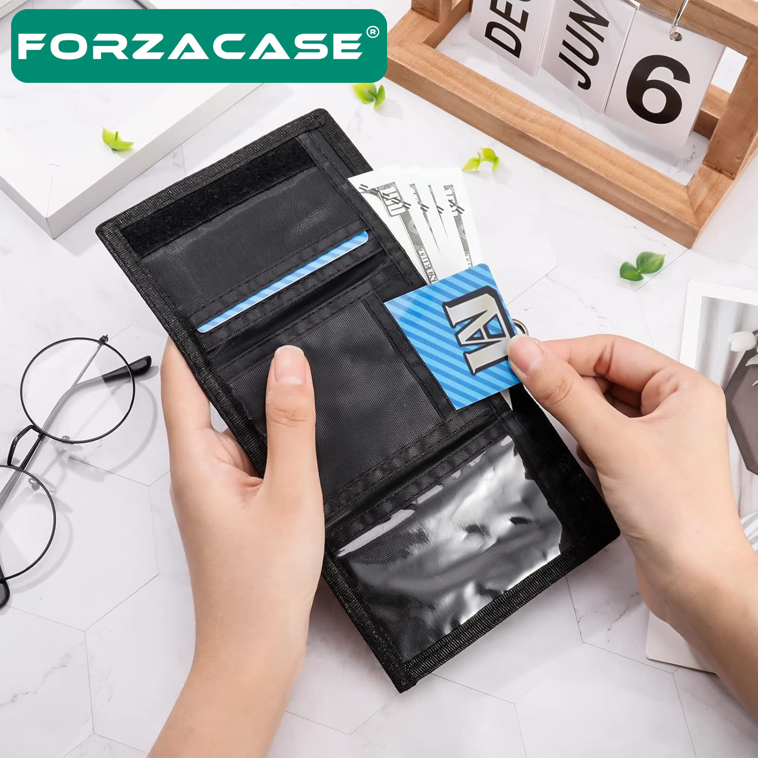 Forzacase 4 Göz İç Fermuarlı Cırt Kapamalı Boyun Asmalı Asker Cüzdanı Türkiye Bayrak Desen - FC616