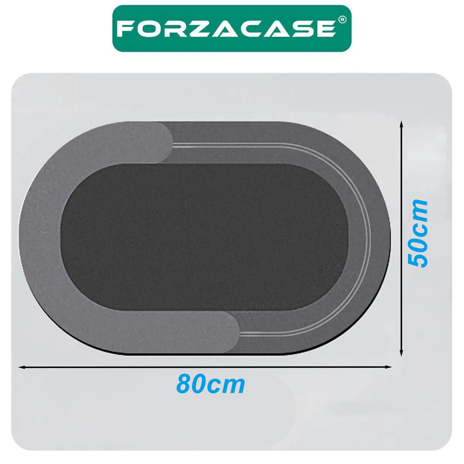 Forzacase Banyo Paspası Kaymaz Tabanlı Süper Emici Banyo Abdest Paspası 80x50cm - FC617