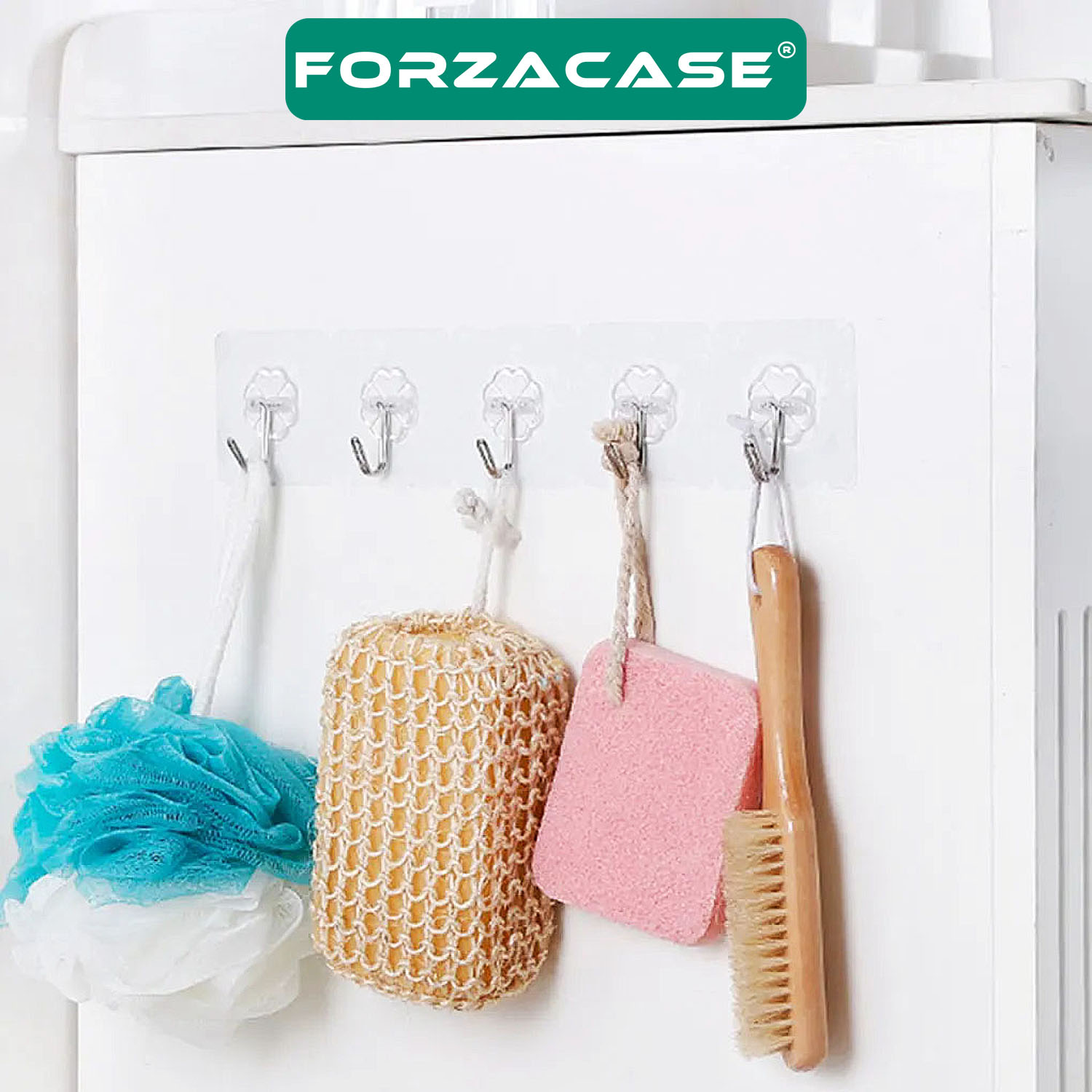 Forzacase Ultra Güçlü 5 Adet Vantuzlu Banyo Mutfak Raf Askısı - FC621
