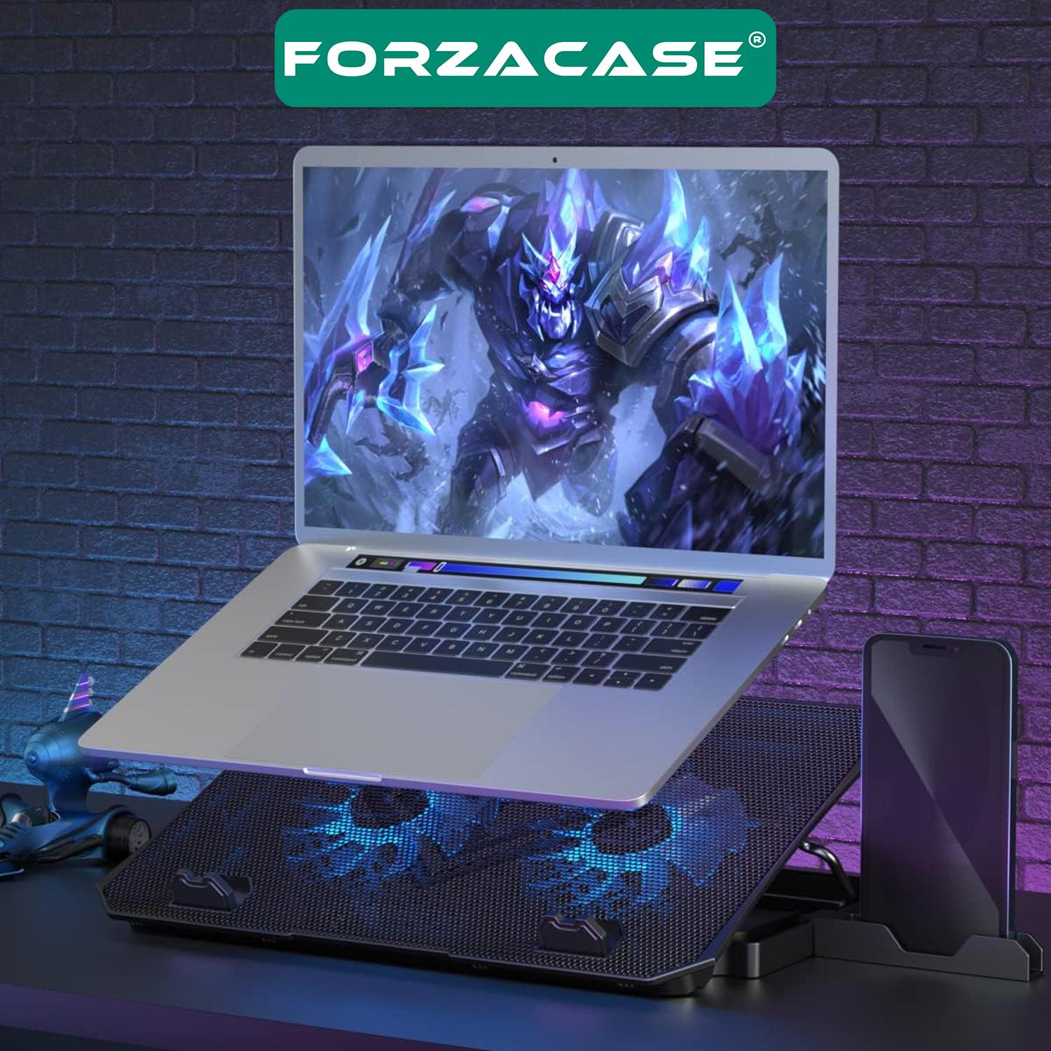 Forzacase Çift Fanlı Yükseklik Ayarlı RGB Ledli Notebook Laptop Soğutucu Stand  - FC625
