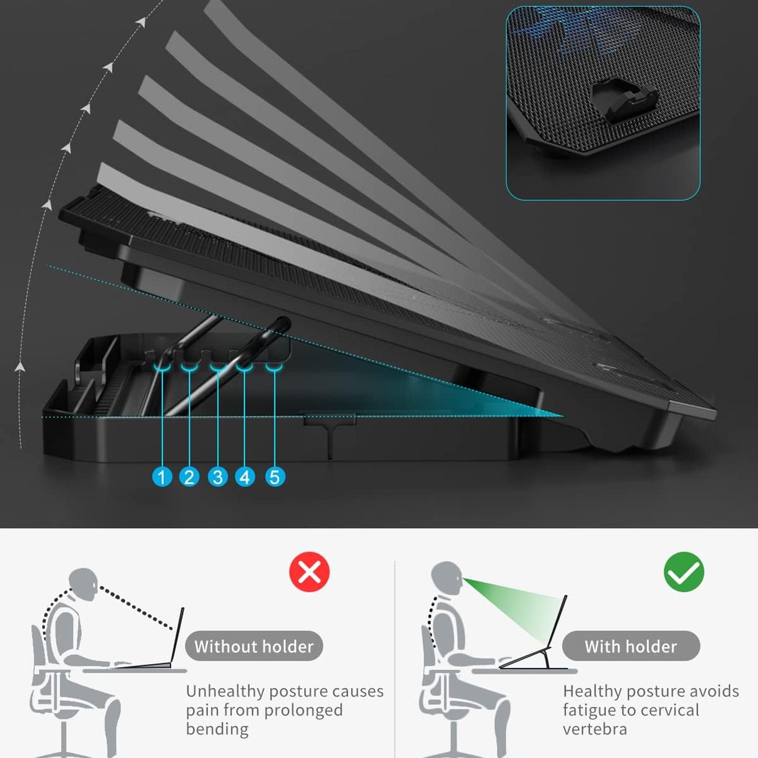 Forzacase Çift Fanlı Yükseklik Ayarlı RGB Ledli Notebook Laptop Soğutucu Stand  - FC625