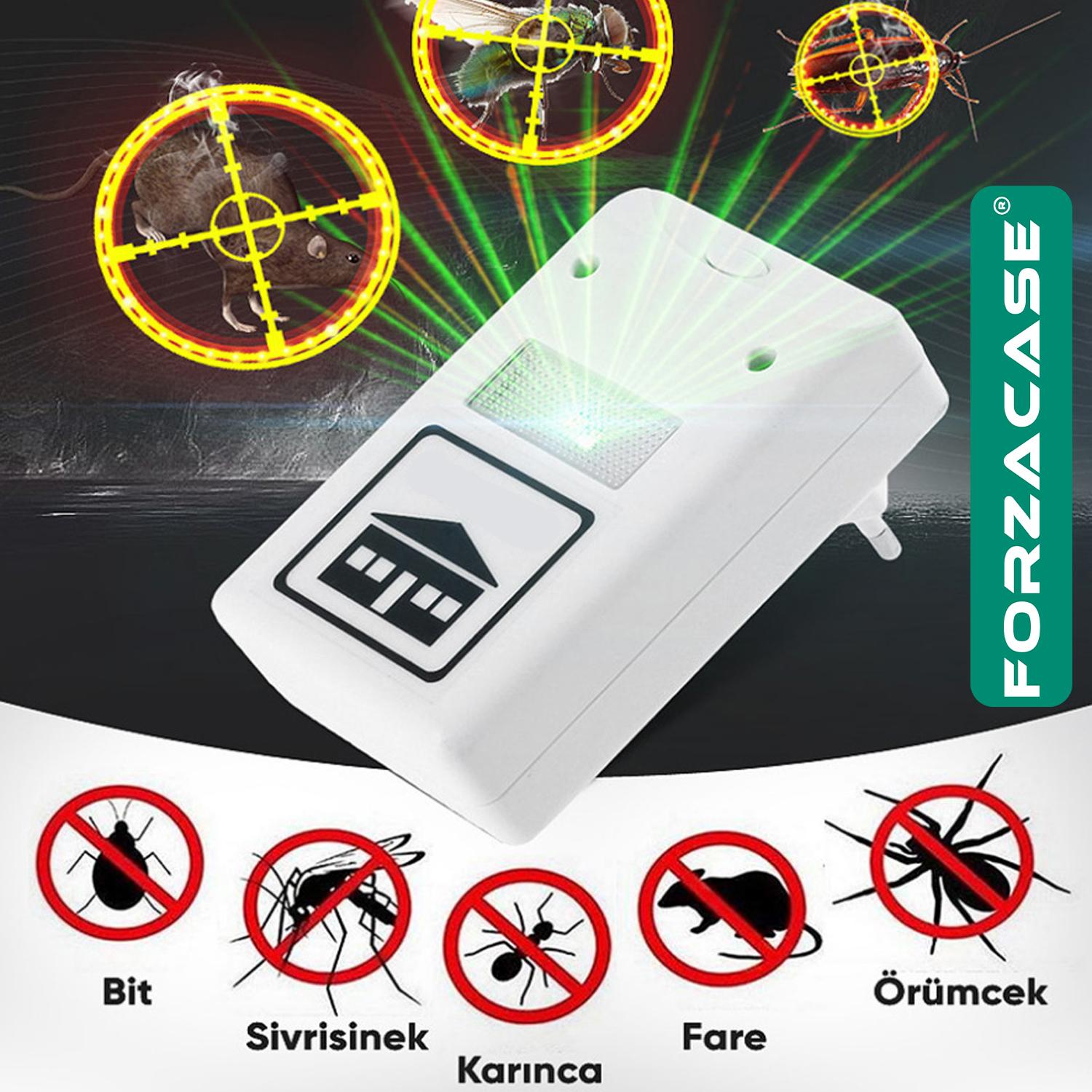 Forzacase Ultrasonic Böcek Sivri Sinek Fare Ve Haşere Kovucu Cihaz - FC628