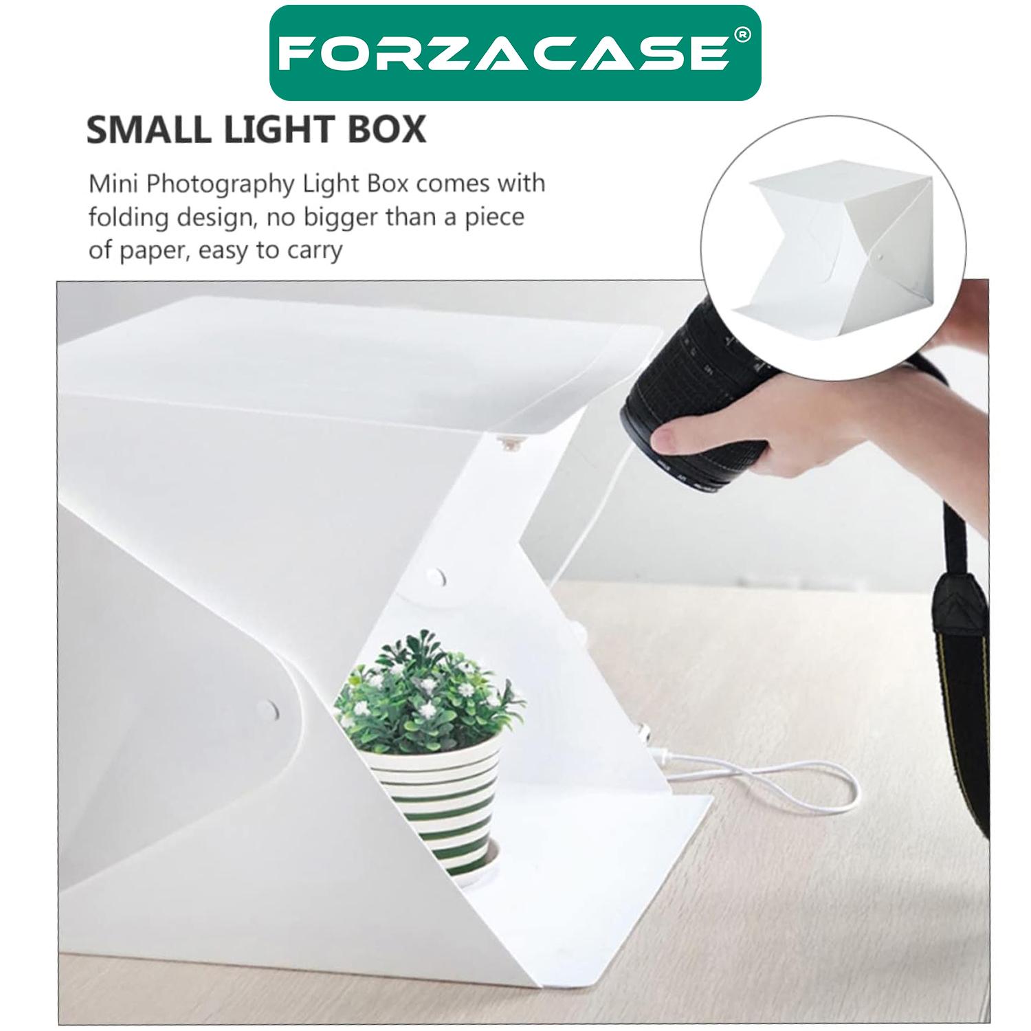 Forzacase 20x20cm Profesyonel ışıklı Taşıma Çantalı Ürün Fotoğraf Çekim Standı - FC629