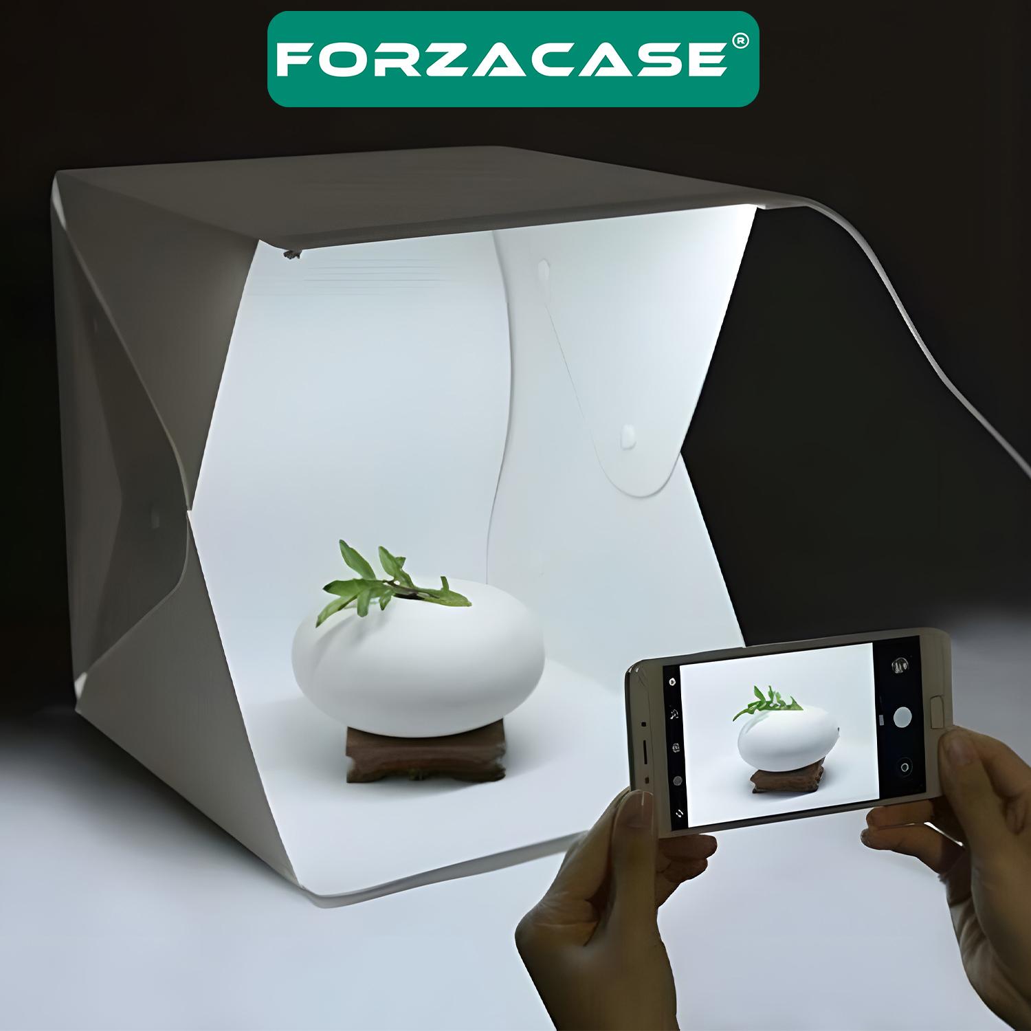 Forzacase 20x20cm Profesyonel ışıklı Taşıma Çantalı Ürün Fotoğraf Çekim Standı - FC629