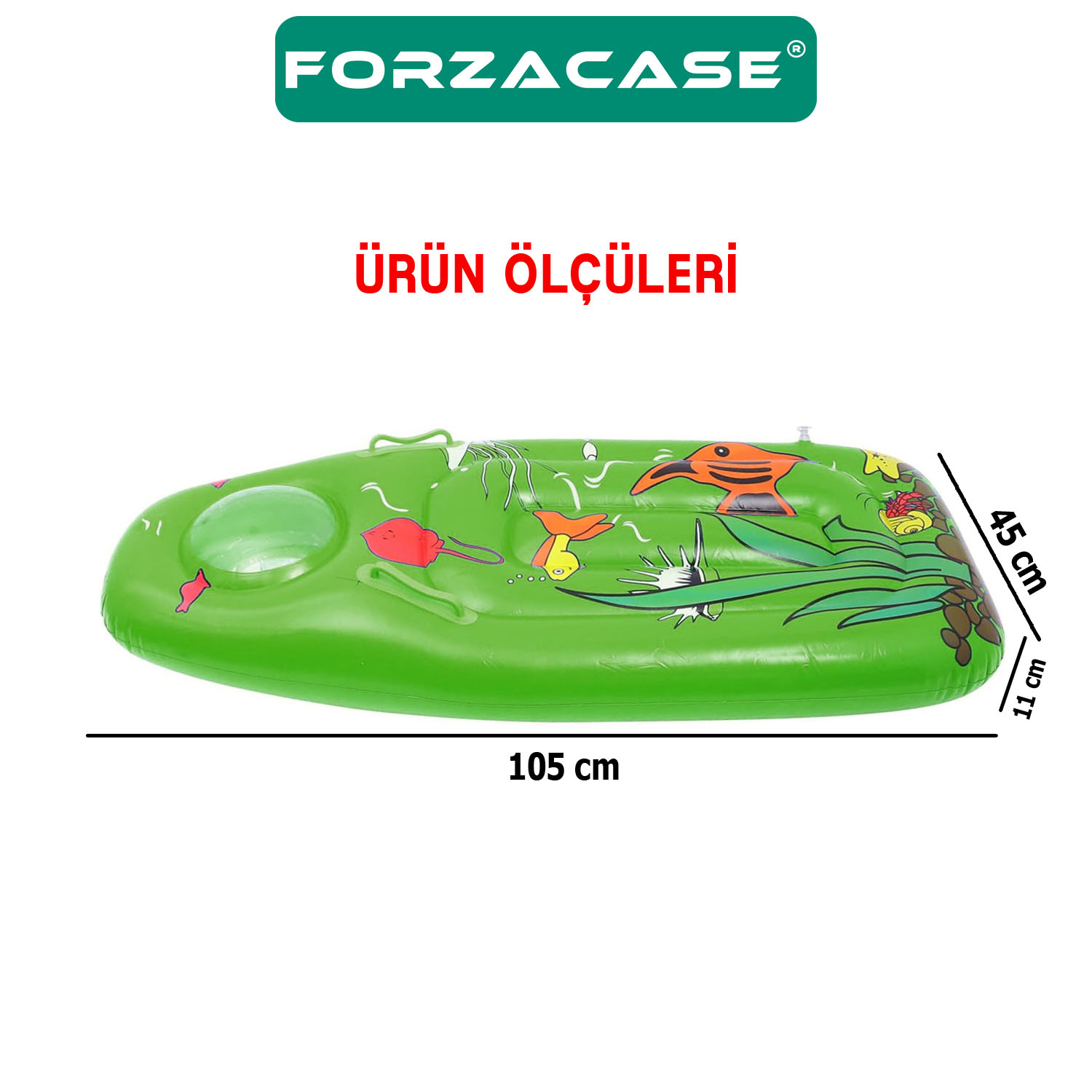 Forzacase Çocuklar İçin Pencereli El Tutmalı Şişme Havuz Deniz Yatağı - FC633