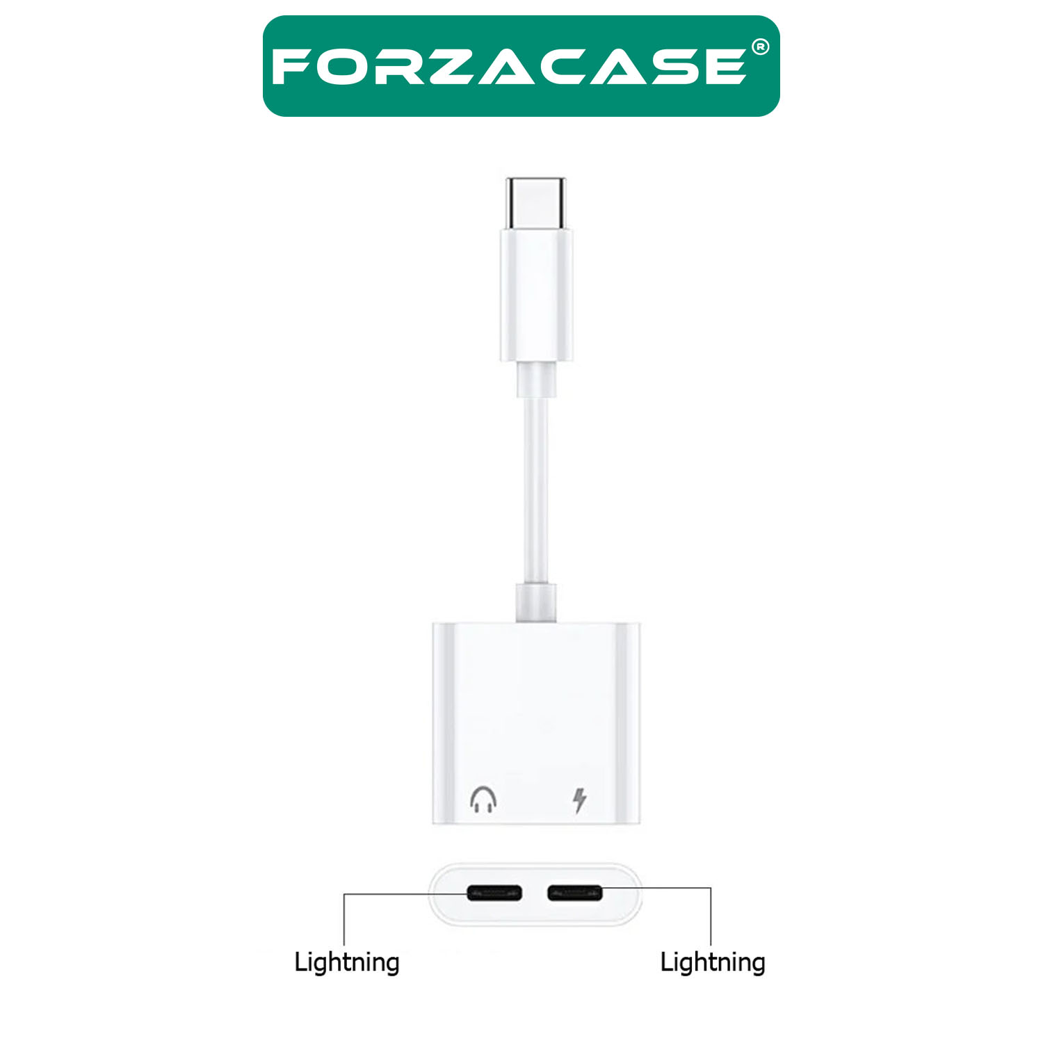 Forzacase Type-C to Lightning Çevirici Adaptör Şarj ve Kulaklık Çevirici - FC636