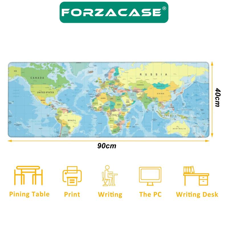 Forzacase Kaydırmaz Dünya Haritası Desenli Mouse Pad 90x40cm - FC639