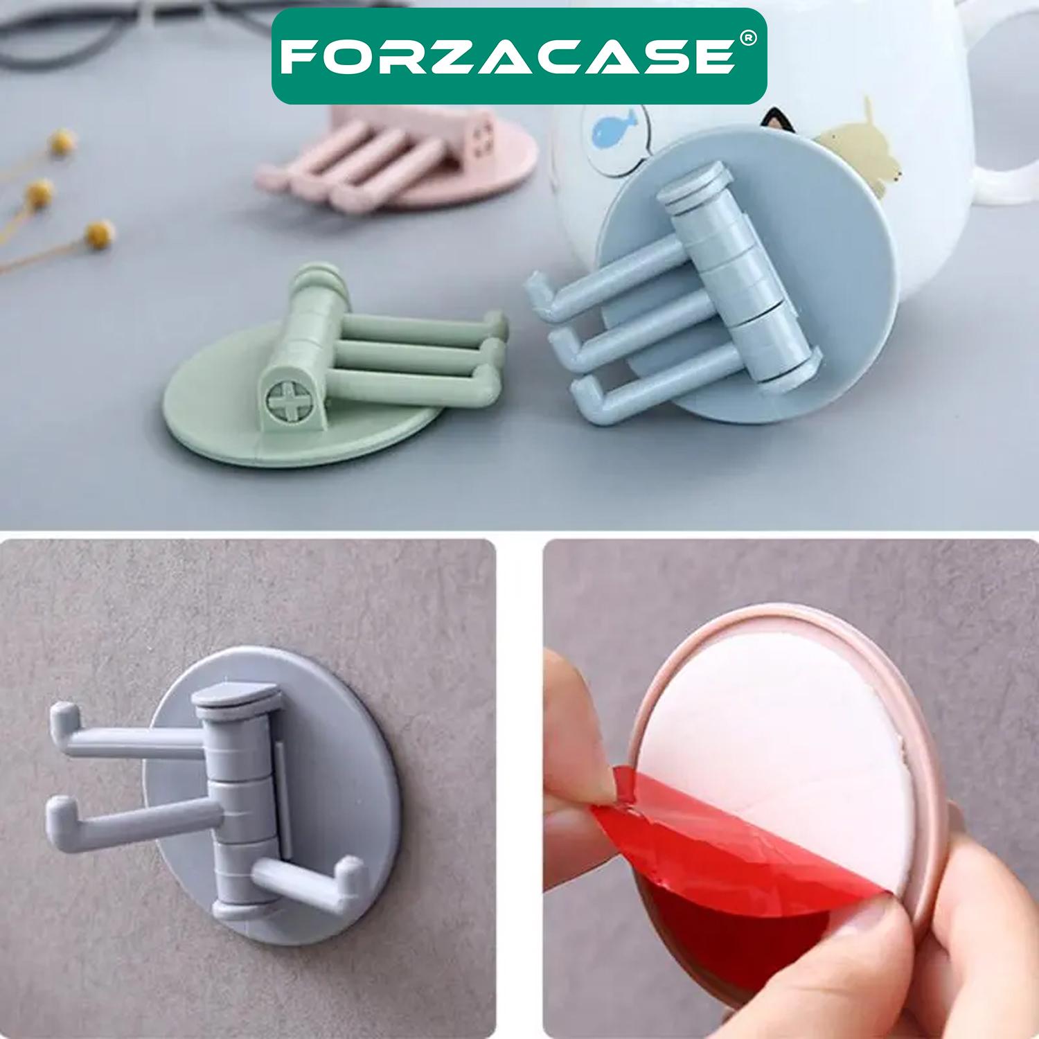 Forzacase Banyo Mutfak Ofis İçin Matkap Gerektirmeyen 3’lü Plastik Askı Seti - FC640