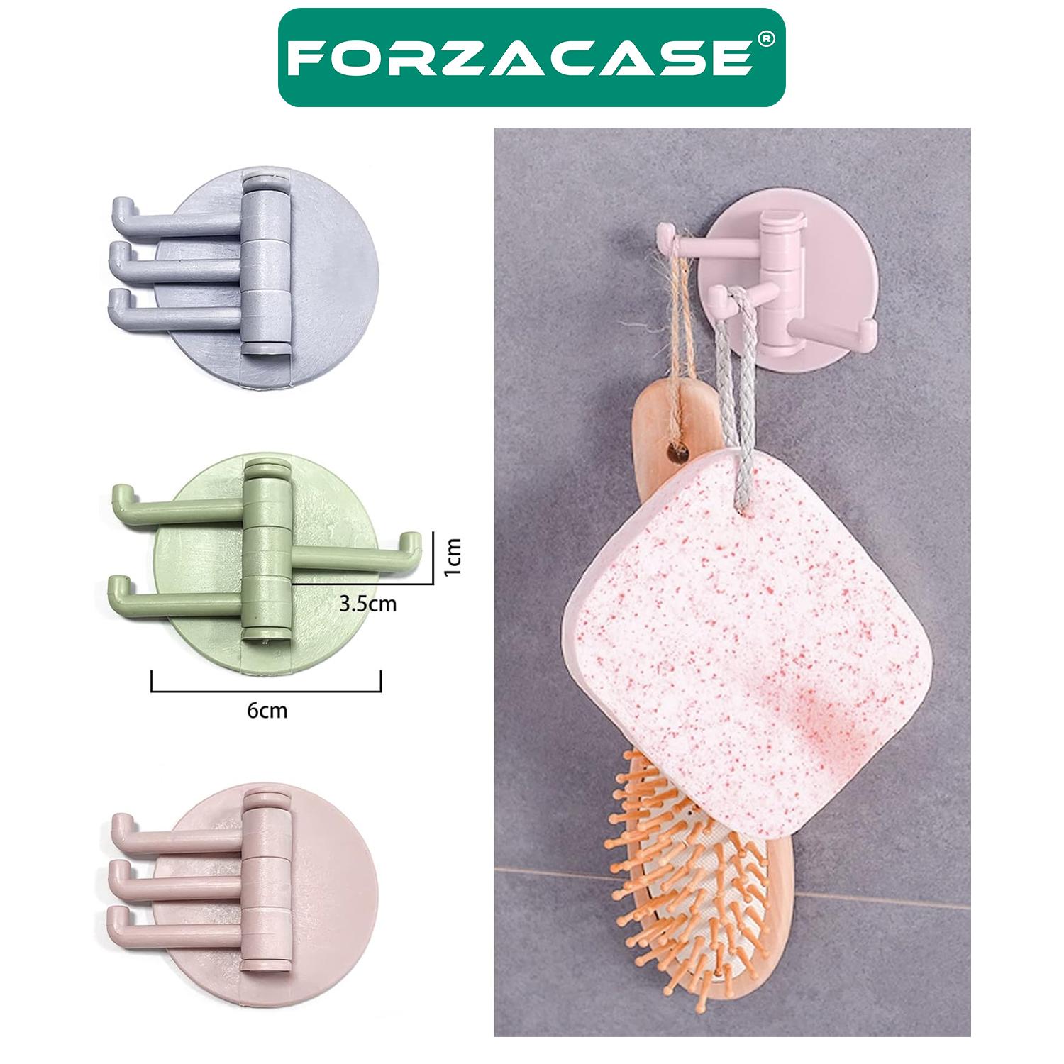 Forzacase Banyo Mutfak Ofis İçin Matkap Gerektirmeyen 3’lü Plastik Askı Seti - FC640